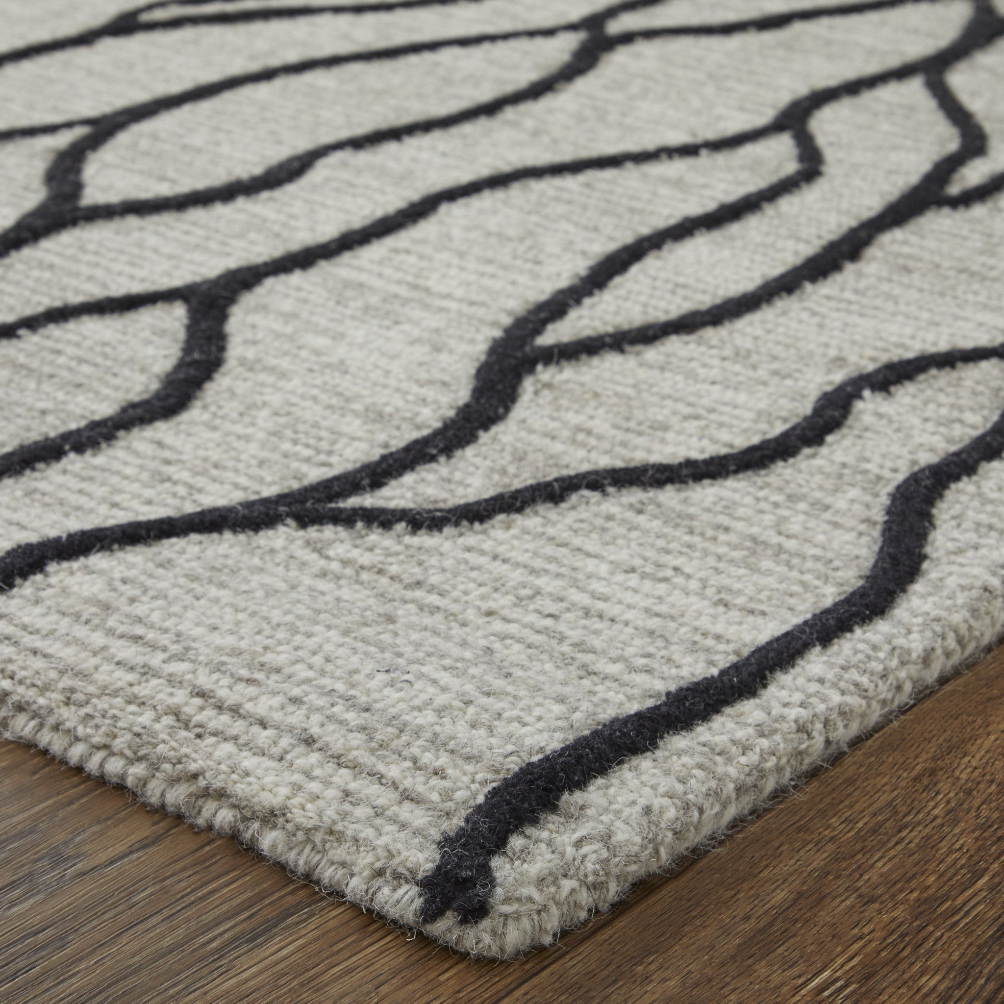 Exquisite Handmade Abstract Wool Area Runner Rug - Stain-Resistant, Fashionable Design for Family Homes with Kids and Pets