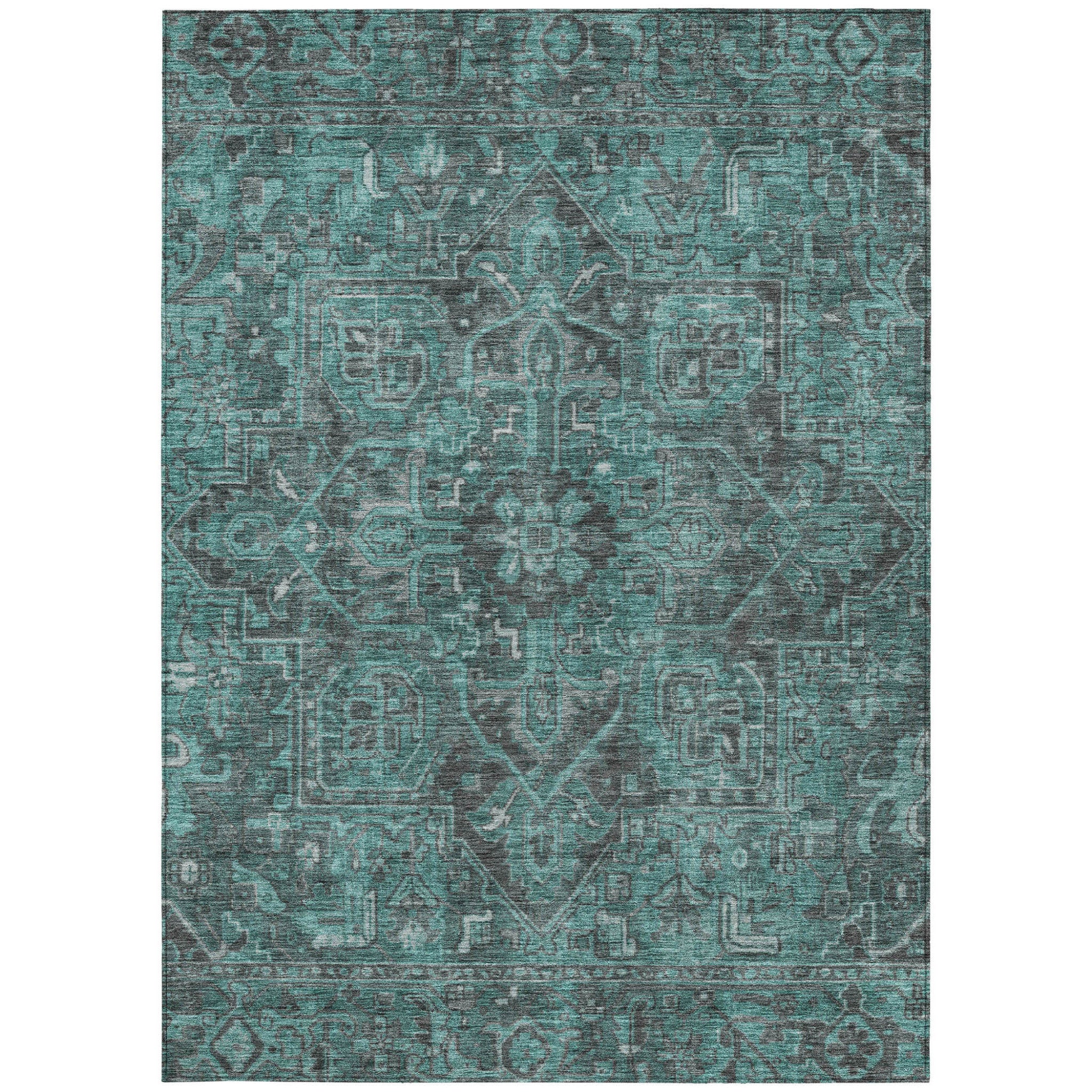 Fashionable Stain-Repellent Oriental Round Runner Rug - Anti-Slip for Indoor & Outdoor
