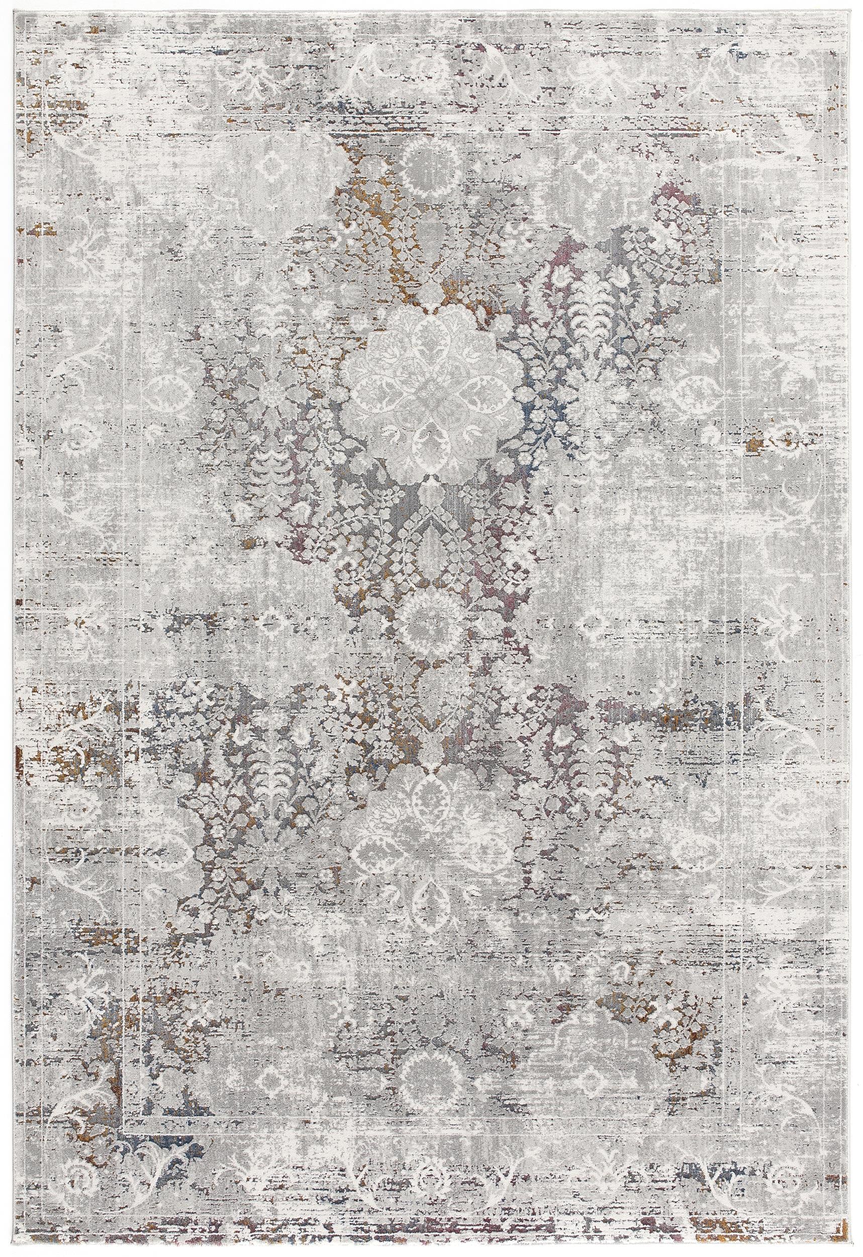 Elegant Turkish Gray Abstract Area Rug for Living & Bedroom Decor