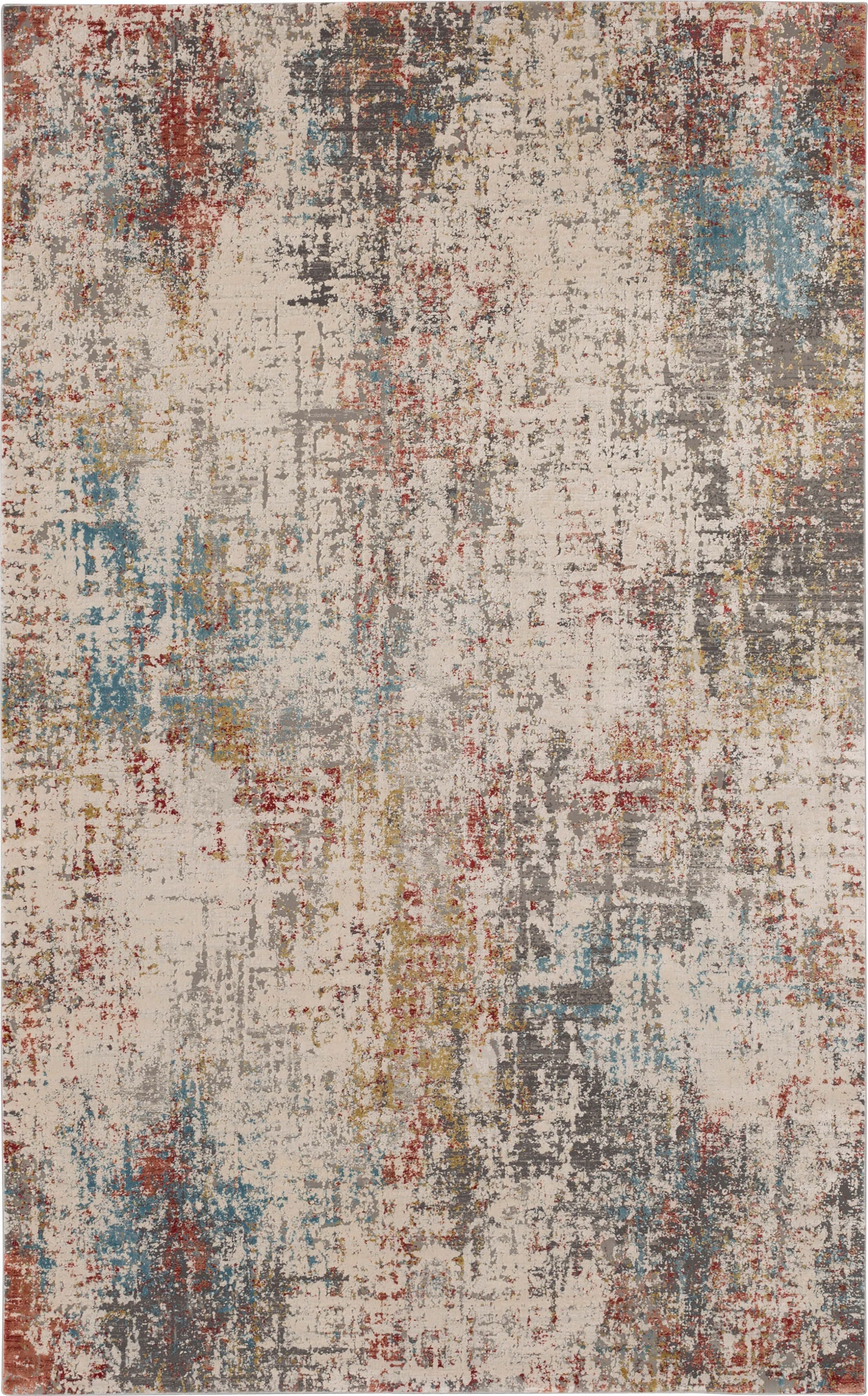 Karastan Tryst Modern Abstract Area Rug - Luxurious Rayon Blend, Distressed Look, Easy Care