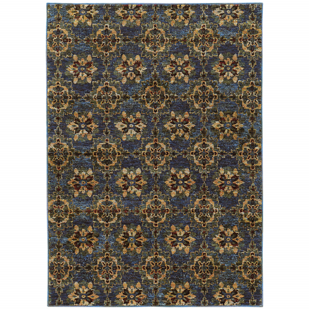 Exquisite Oriental Power Loom Area Rug - Opulent Red and Gold Pattern, Stain-Resistant, Ideal for Home Decor