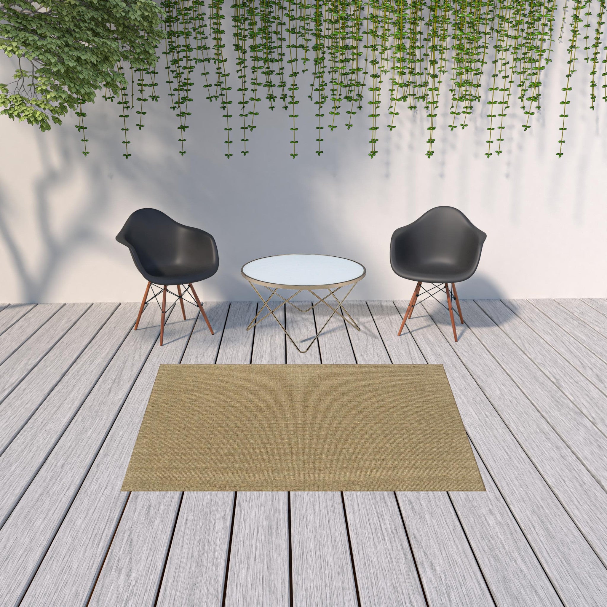 Stylish and Durable Tan Stain-Resistant 4x6 Outdoor and Indoor Area Rug for Decorating Your Spaces