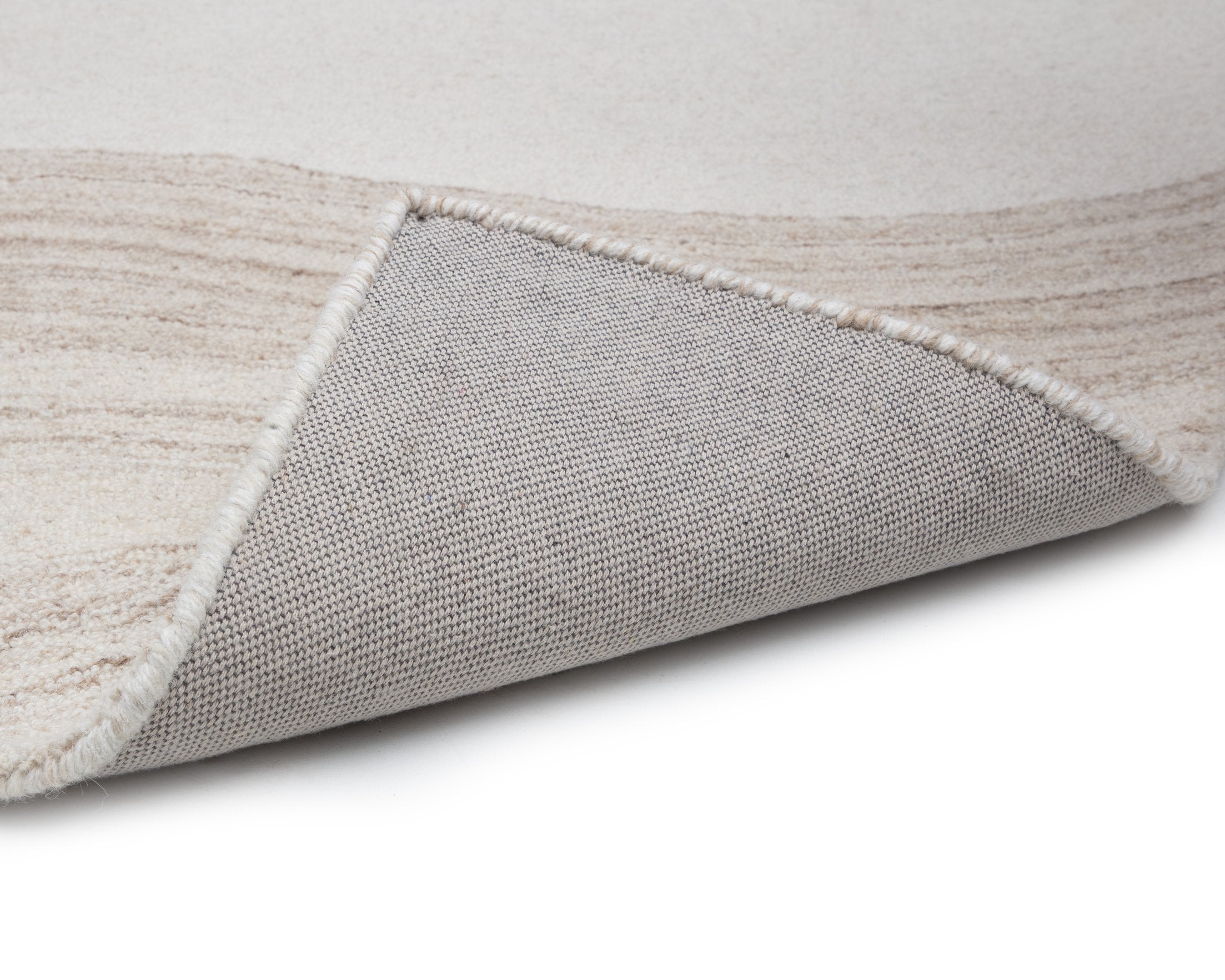 Elegant Sanibel Hand-Tufted Wool Rug with Nature-Inspired Ivory and Beige Curves
