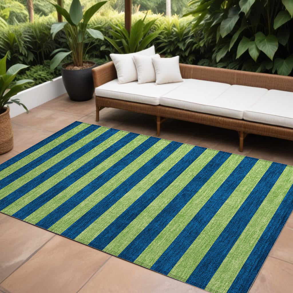Stylish Washable and Stain - Resistant Coffee Striped Indoor - Outdoor Runner Rug