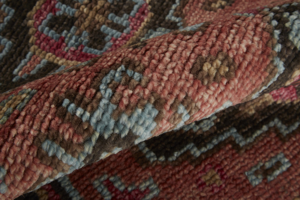 Stain-Resistant Hand-Knotted Wool Floral Area Rug with Fringe - Ideal for Kids and Pets, Unique Design to Warm Up Your Room