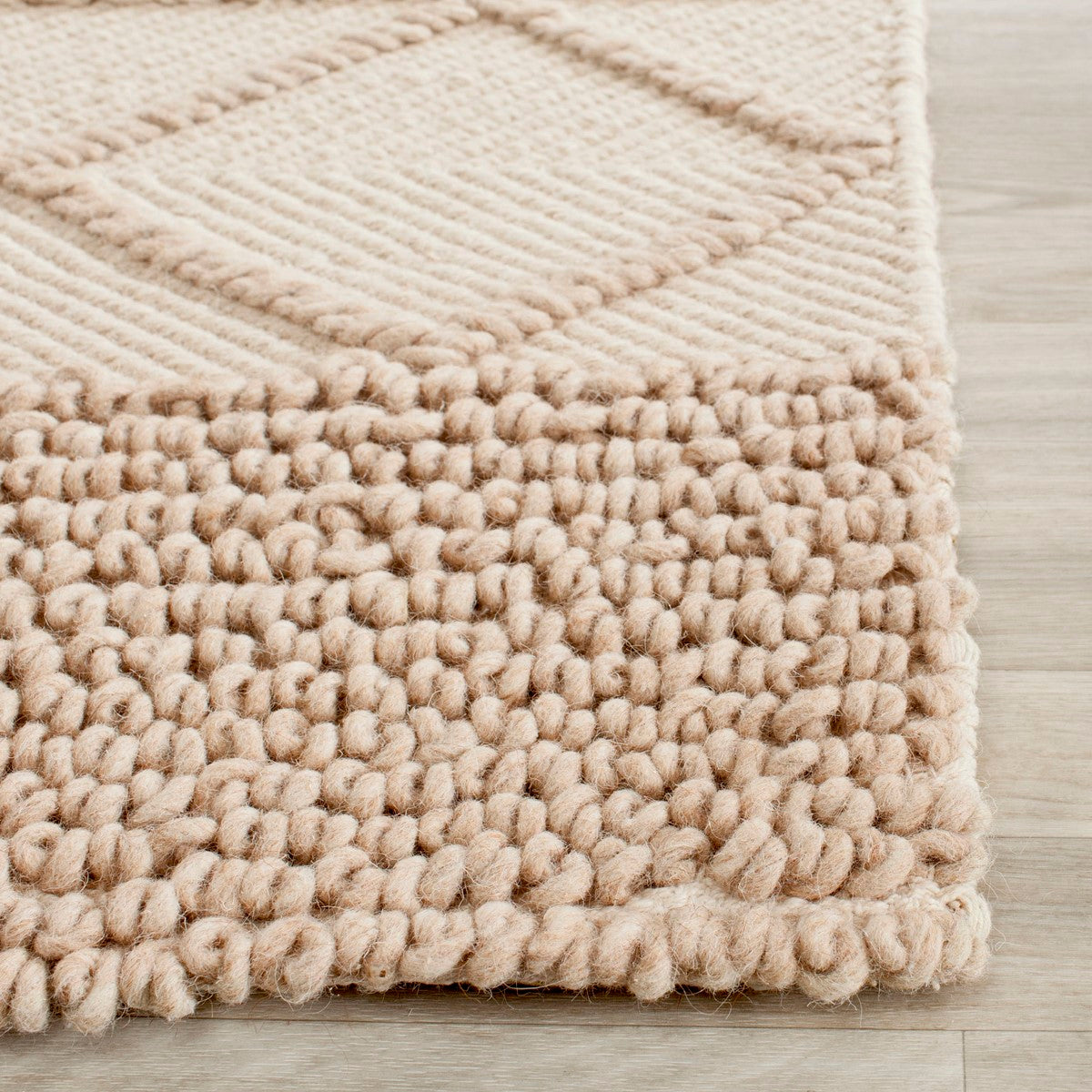 Natura Handmade Wool Rug with Distinct Textures for Coastal Chic
