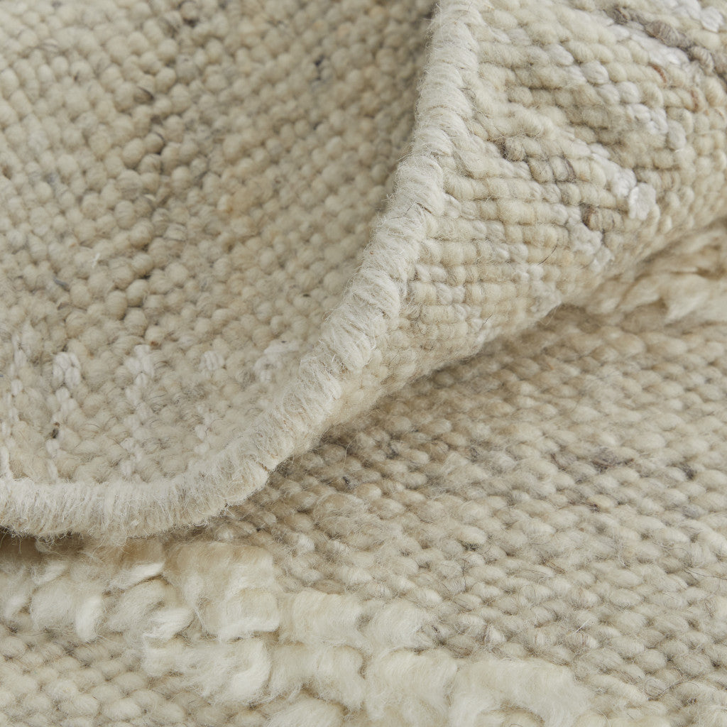 Exquisite Hand-Woven Tan and Ivory Geometric Area Rug for Cozy Living Spaces