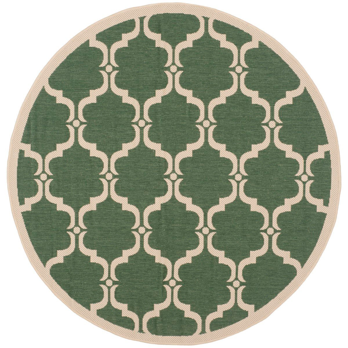 Courtyard-Style Indoor and Outdoor Area Rug Featuring a Creamy Beige Lattice Pattern for Energetic and Durable Spaces