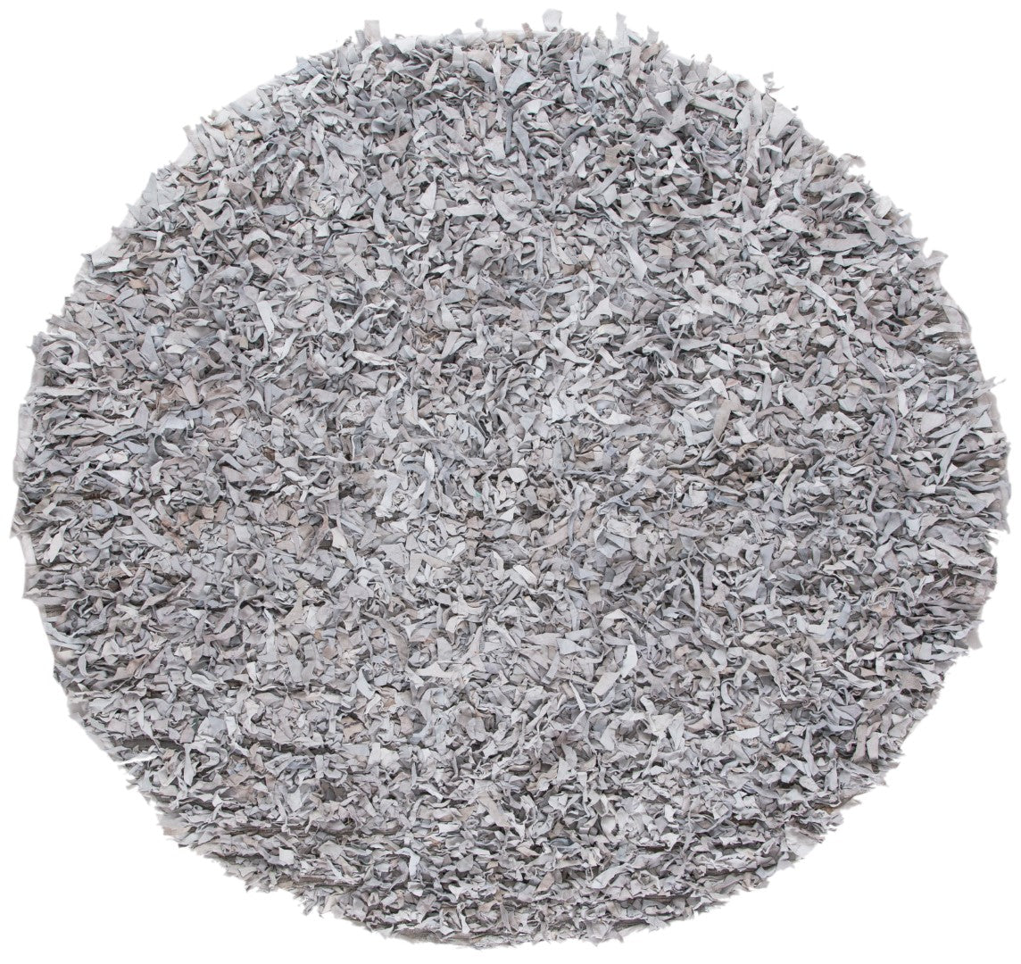Luxurious Artisan-Crafted Leather Hand-Knotted Shag Rug with 14mm Pile Height