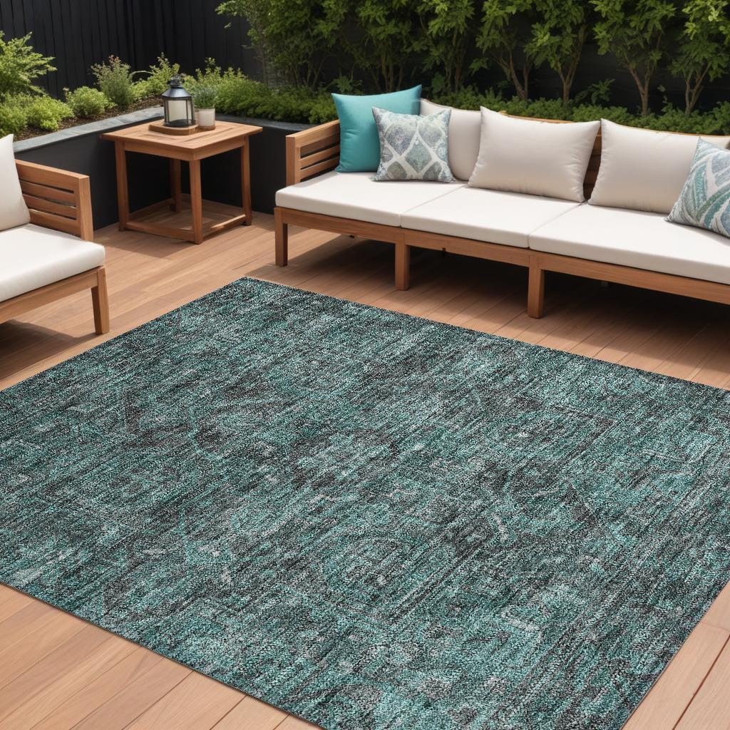 Fashionable Stain-Repellent Oriental Round Runner Rug - Anti-Slip for Indoor & Outdoor