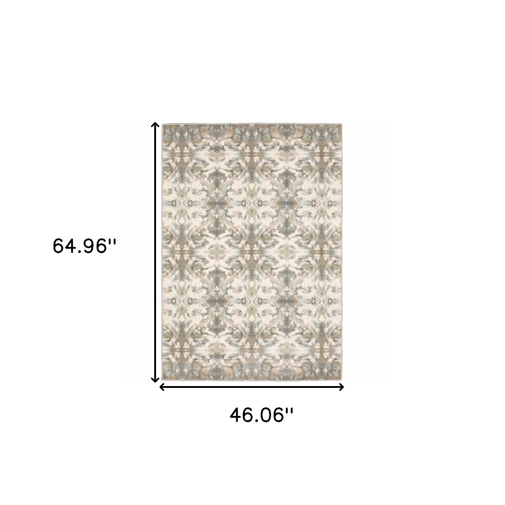 Soft and Stylish Ivory Gray Abstract Ikat Area Rug for Modern & Traditional Decor