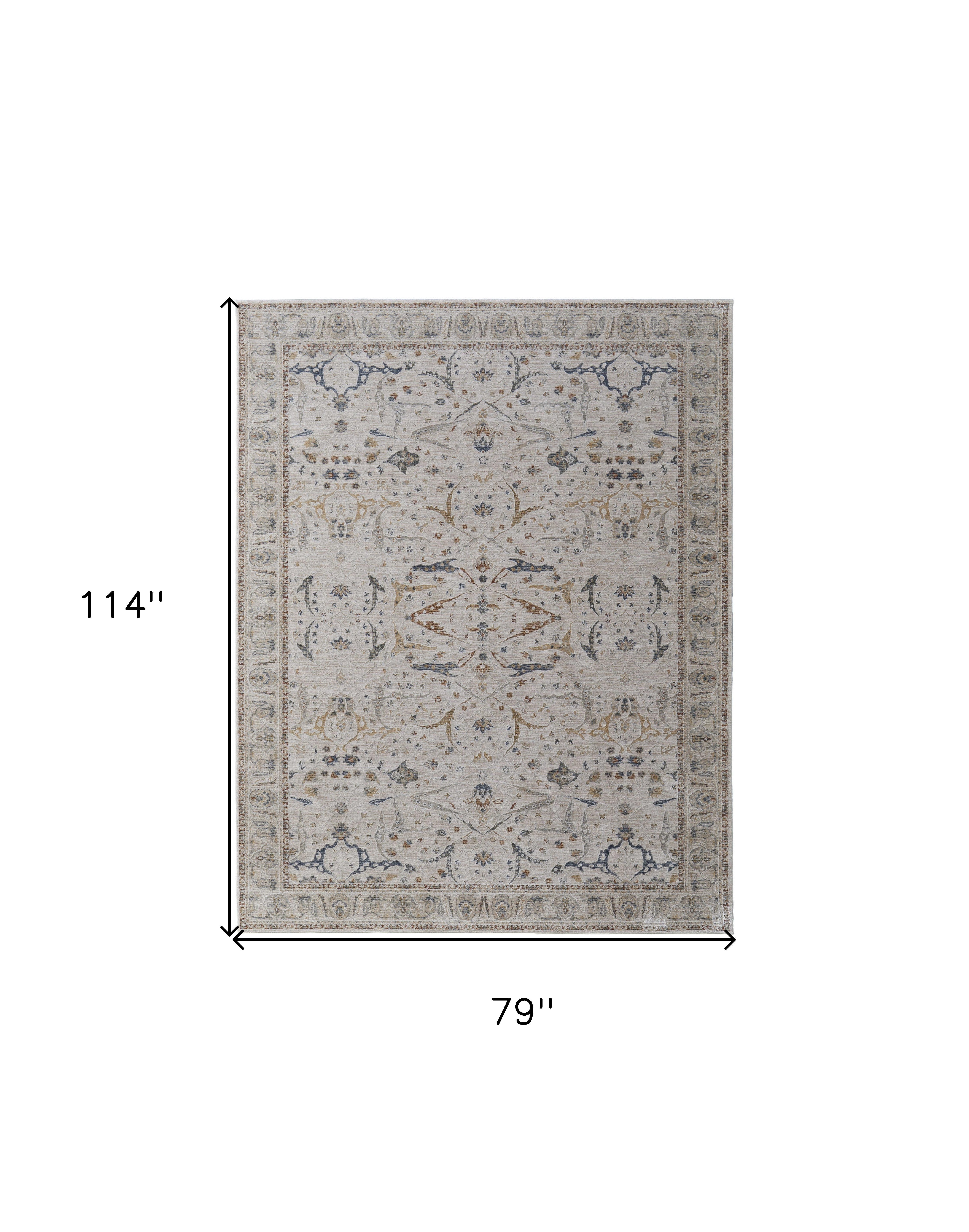 Stain-Resistant Ikat Area Rug in Stylish Taupe with Elegant Fringes for Any Room