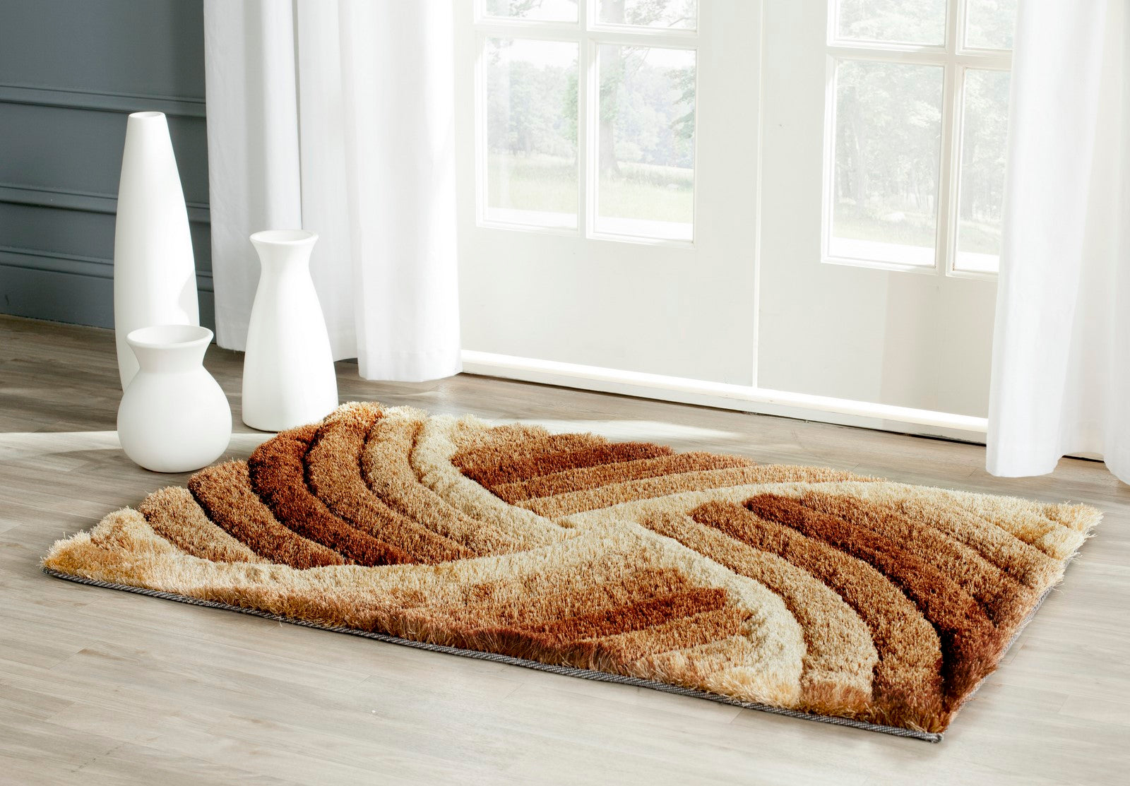 Safavieh Hand-Tufted Shag Rug - Exquisite 3D Floor Covering with Earthy Hues for Modern Home Decor and Coziness