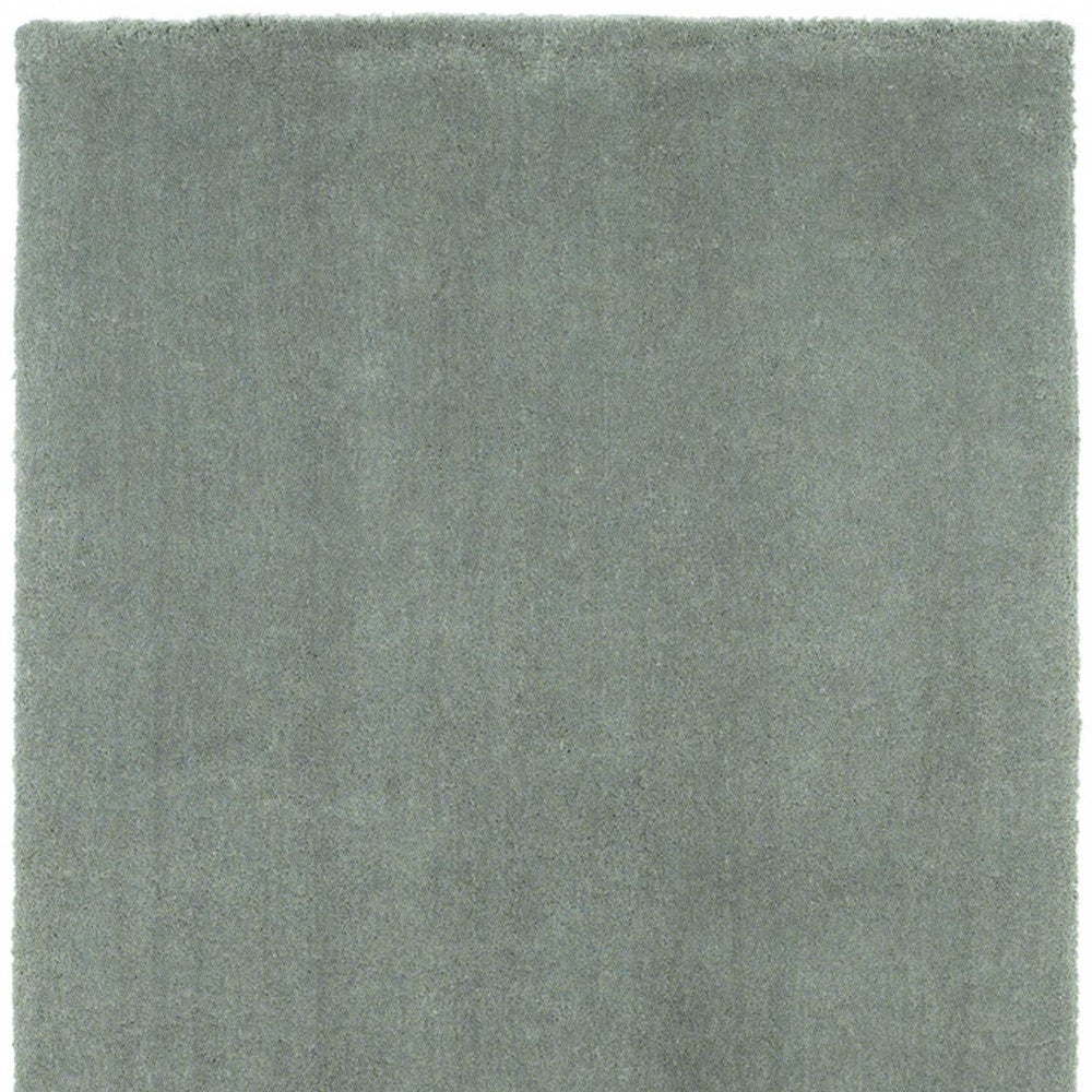 Hand-Woven Polyester Slate Shag Area Rug with Cotton Backing for Modern Home Decor