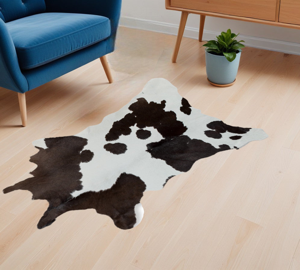 Luxurious Stain-Resistant Brazilian Calfskin Area Rug with Timeless Charm