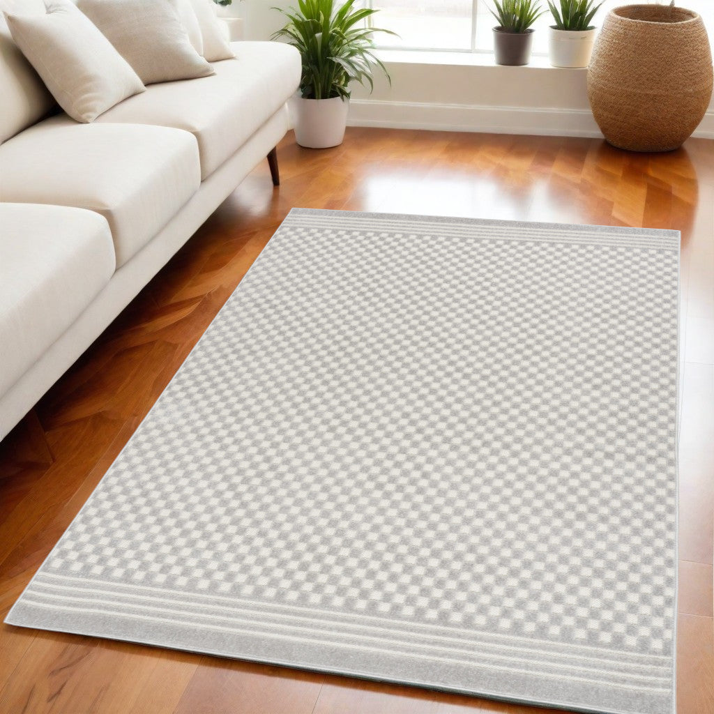 Stylish 5' x 7' Gray Geometric Rectangle Area Rug for Effortless Home Decor Upgrade