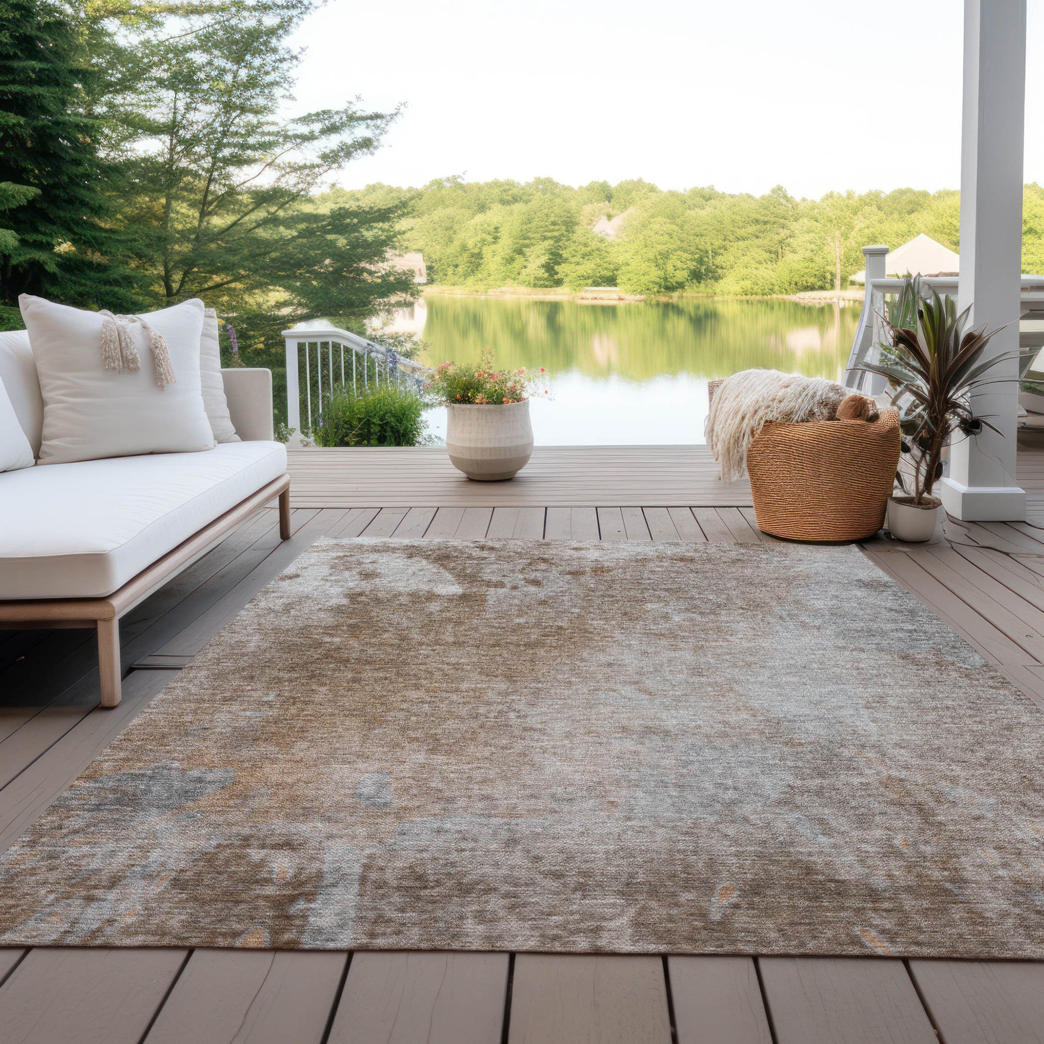 Stylish Washable & Stain-Resistant Indoor-Outdoor Abstract Runner Rug