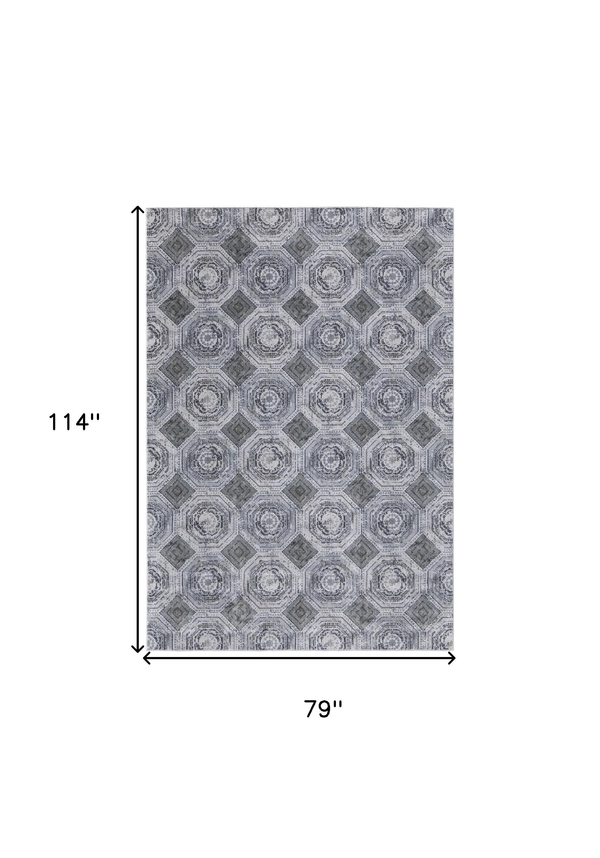 Stylish and Contemporary Geometric Area Rug with Stain - Resistant Design, Perfect for Family Homes with Kids and Pets, Measuring 7 Feet by 10 Feet