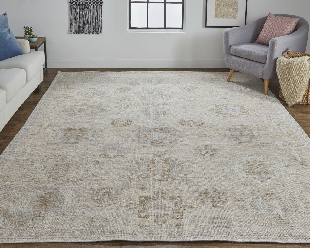 Unique Hand - Knotted Stain - Resistant Floral Area Rug for Homes with Kids & Pets