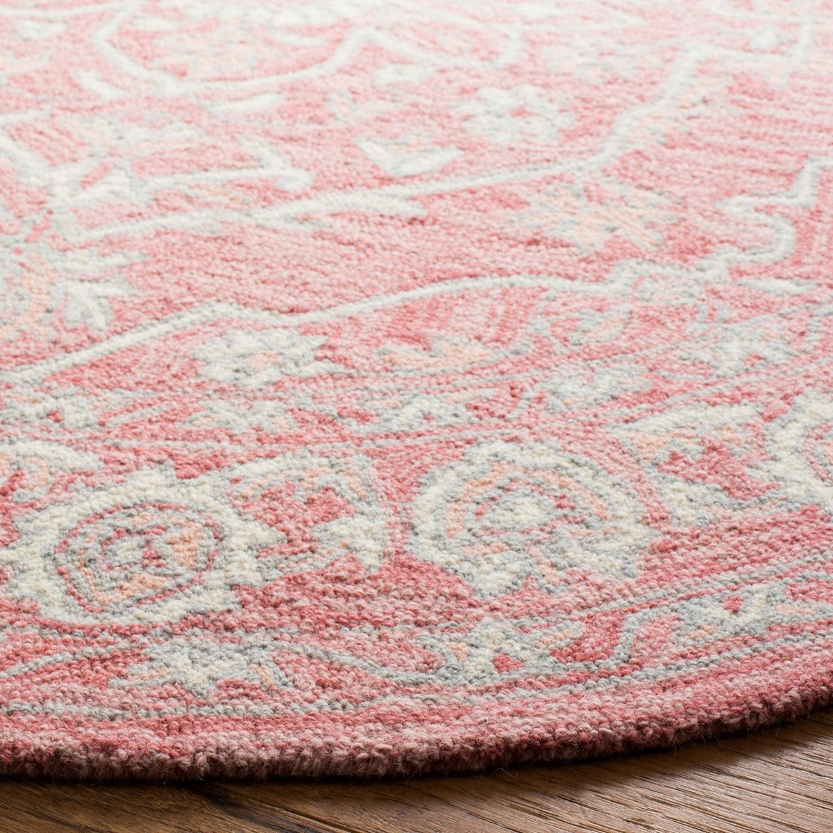 Luxurious 7mm Pile Hand-Woven Wool & Cotton Traditional Rug from India with Elegant Design