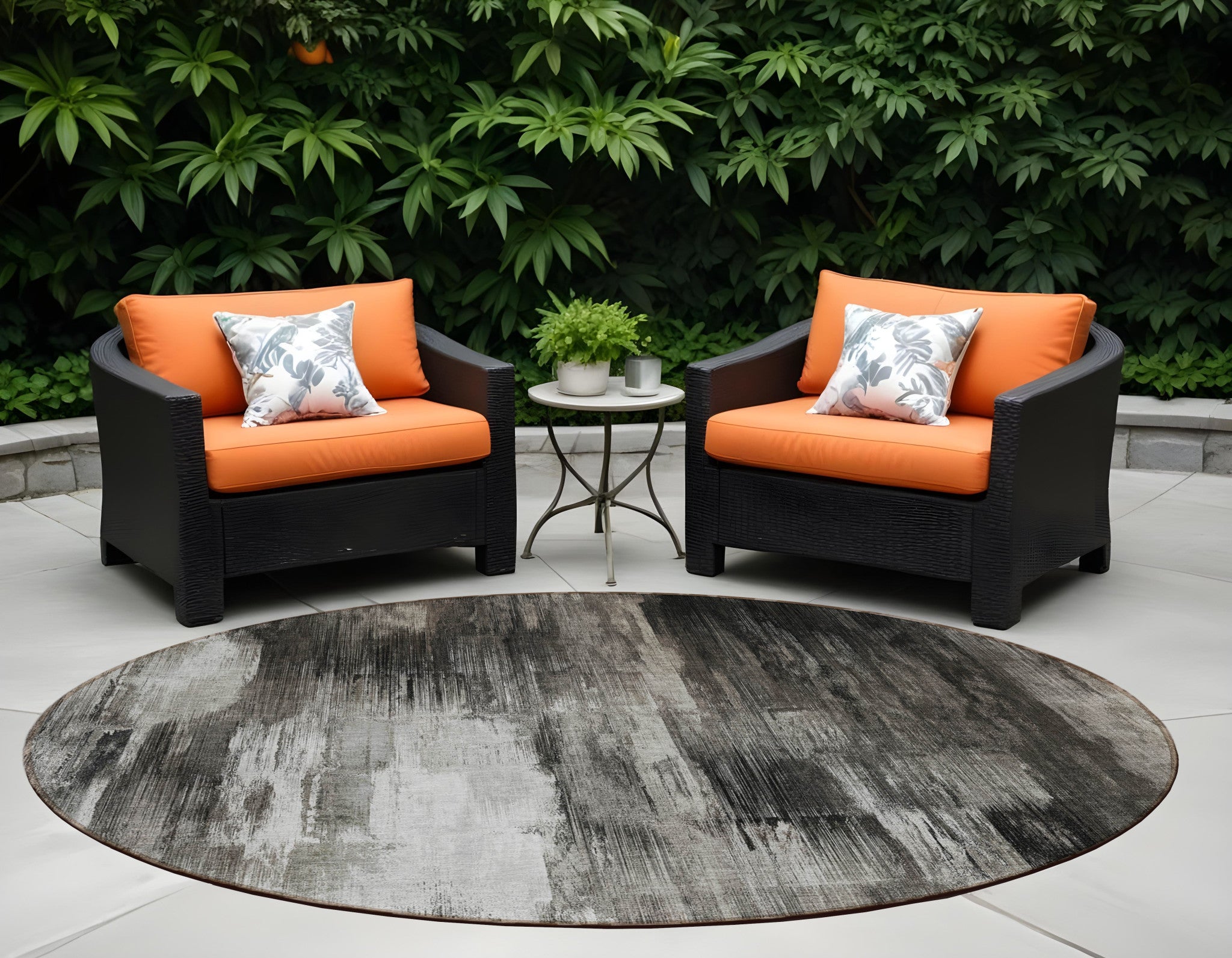 Washable, Stain-Resistant, Non-Skid Teal Abstract Outdoor Runner Rug for Any Space