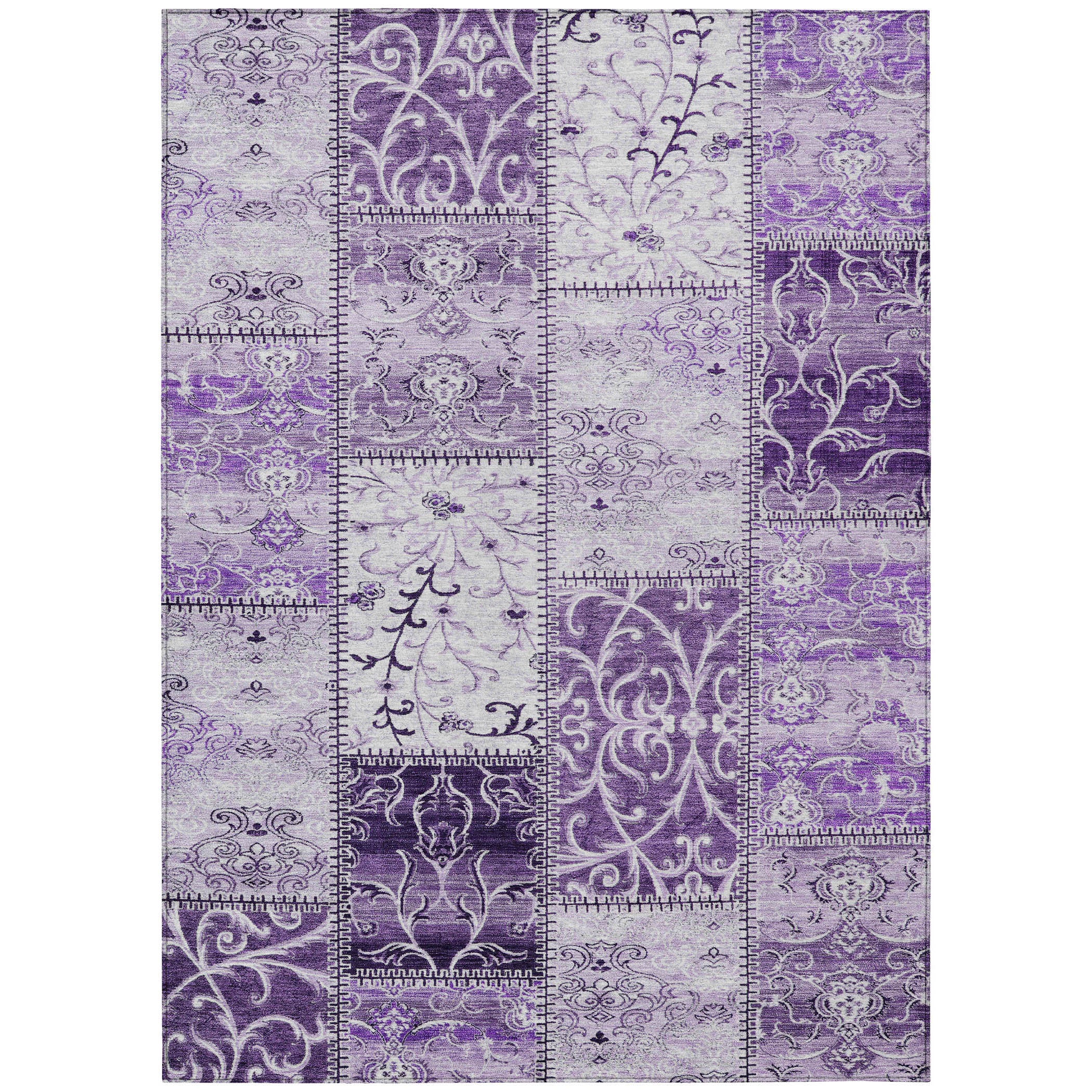 Stylish and Washable Outdoor and Indoor Runner Rug with Patchwork Design for Versatile Use