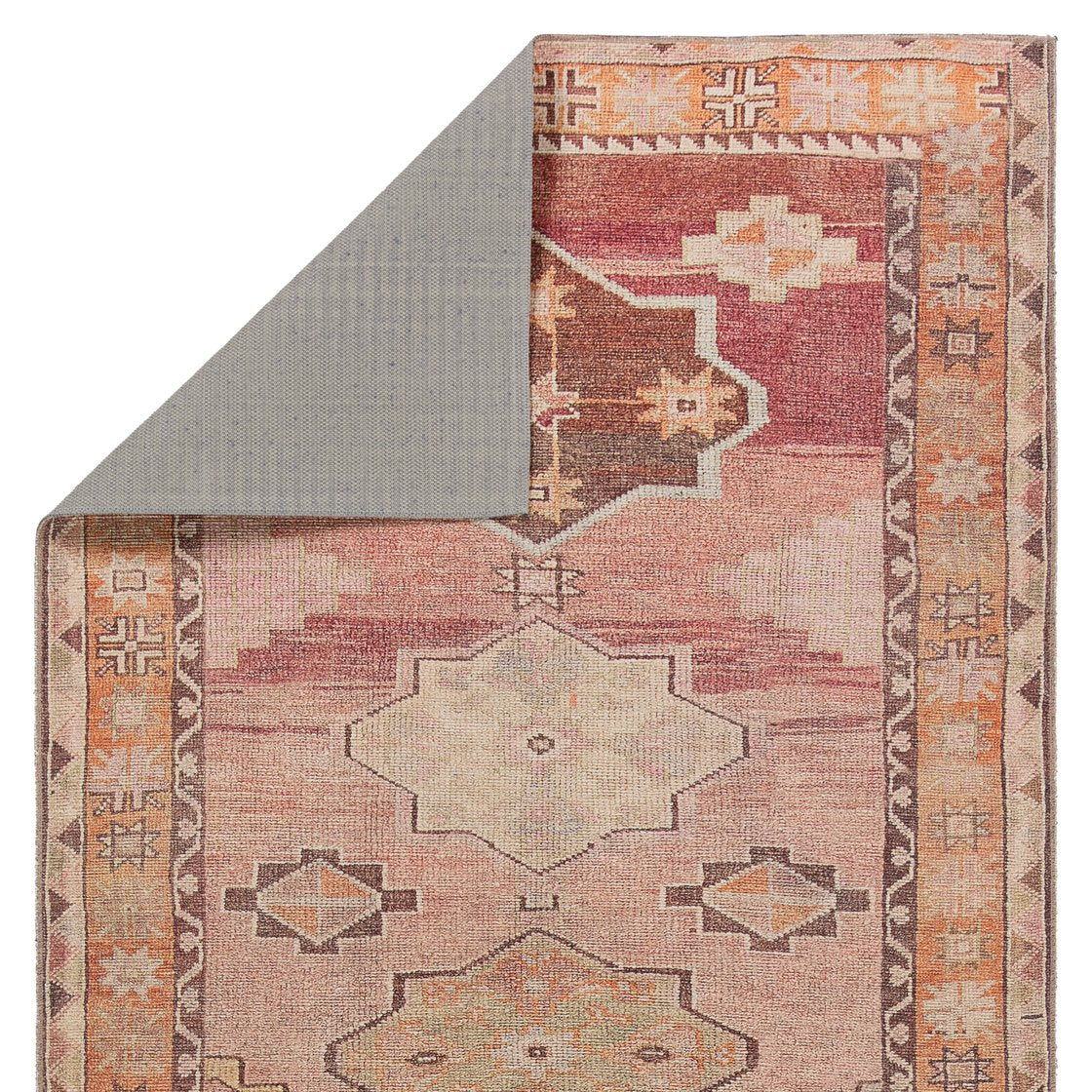 Canteena Jesse CAN05 RUG155060 Power-loomed Machine-made 100% Polyester Traditional Medallion Indoor Area Rug with Southwestern Mini-medallions and Geometric Borders