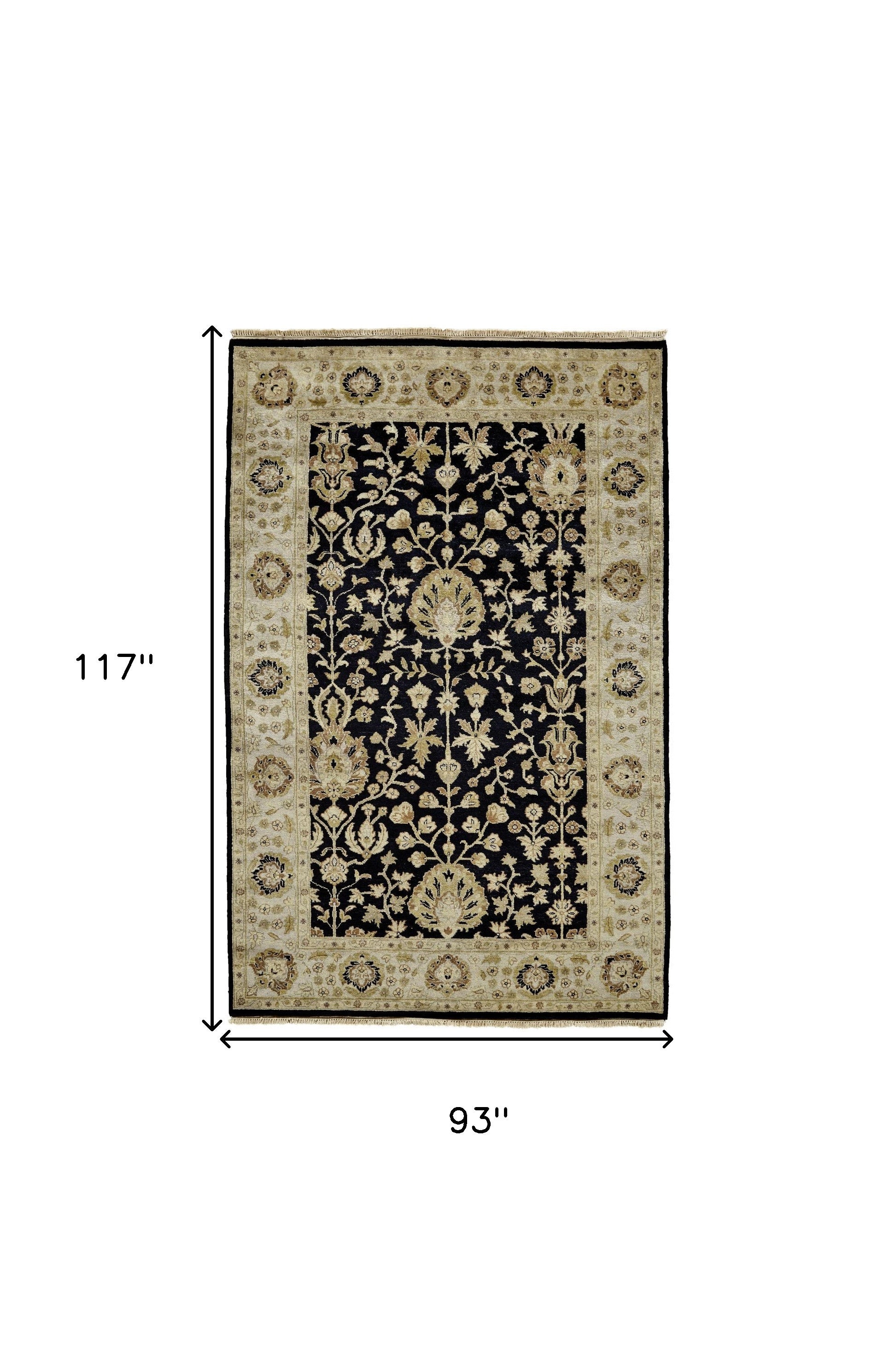 Exquisite Hand - Knotted Wool Oriental Area Rug with Distinct Artisan Design for a Contemporary and Welcoming Living Space