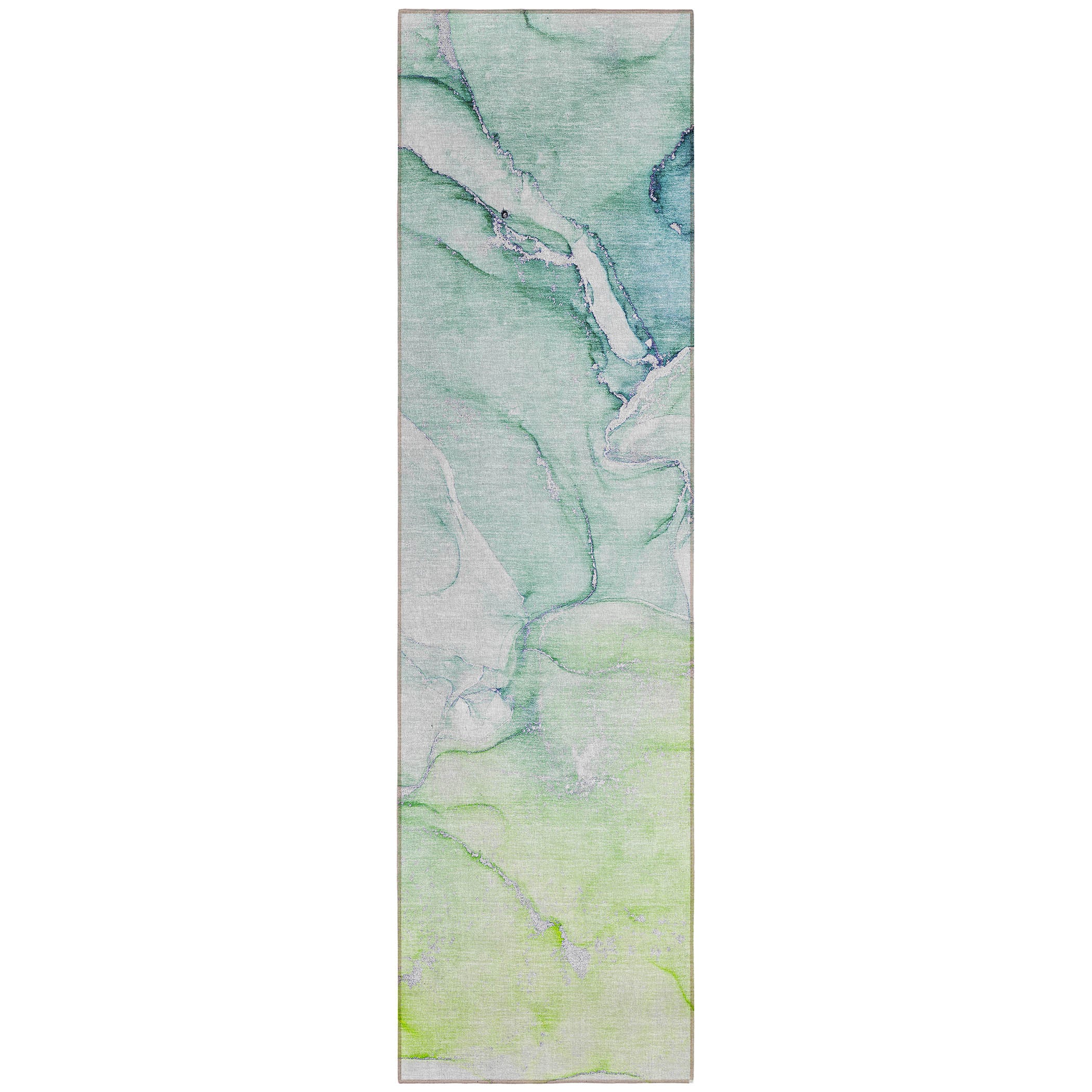 Stylish and Functional 8-Foot Abstract Washable Runner Rug for Indoor and Outdoor Use with Stain Resistant and Non-Skid Design