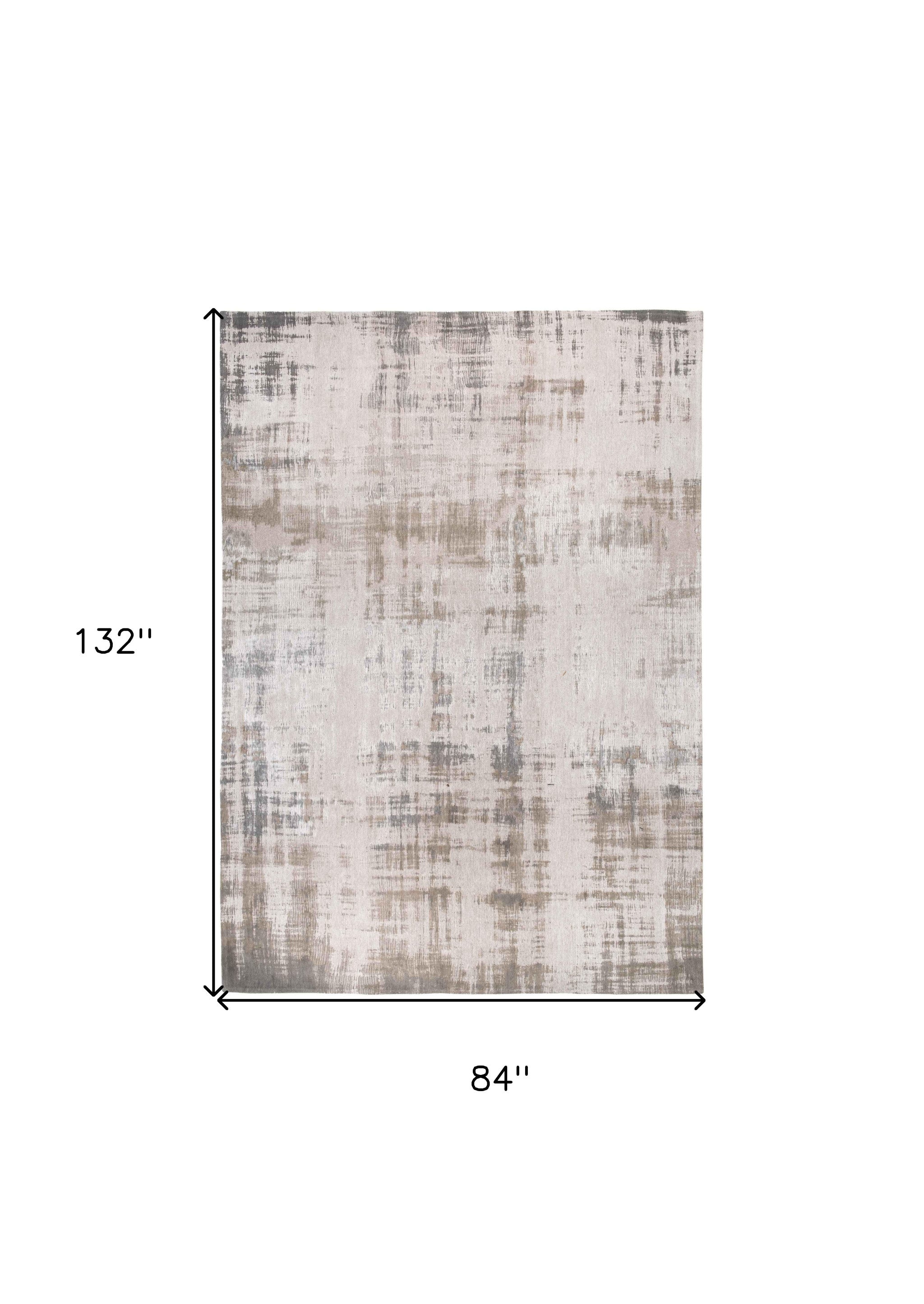 8' x 11' Stylish Gray and Beige Abstract Non-Slip Area Rug for Any Room
