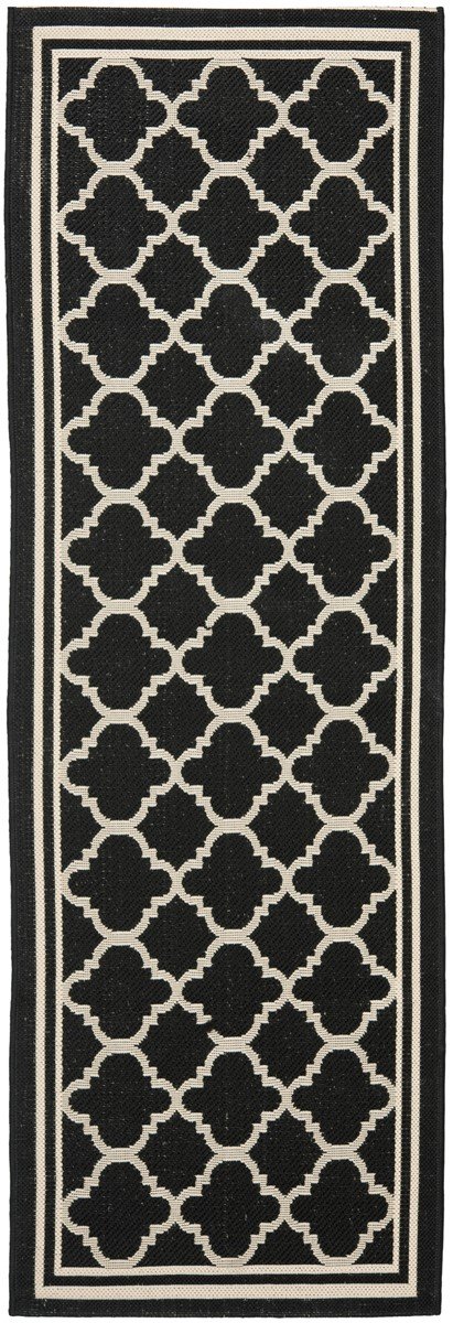 Stylish Courtyard Quatrefoil Pattern Indoor and Outdoor Area Rug with Weather-Resistant and Easy-Clean Features and Elegant Design