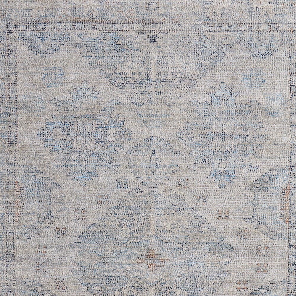 Gray and Taupe Hand-Woven Distressed Fringed Area Rug for Timeless Decor