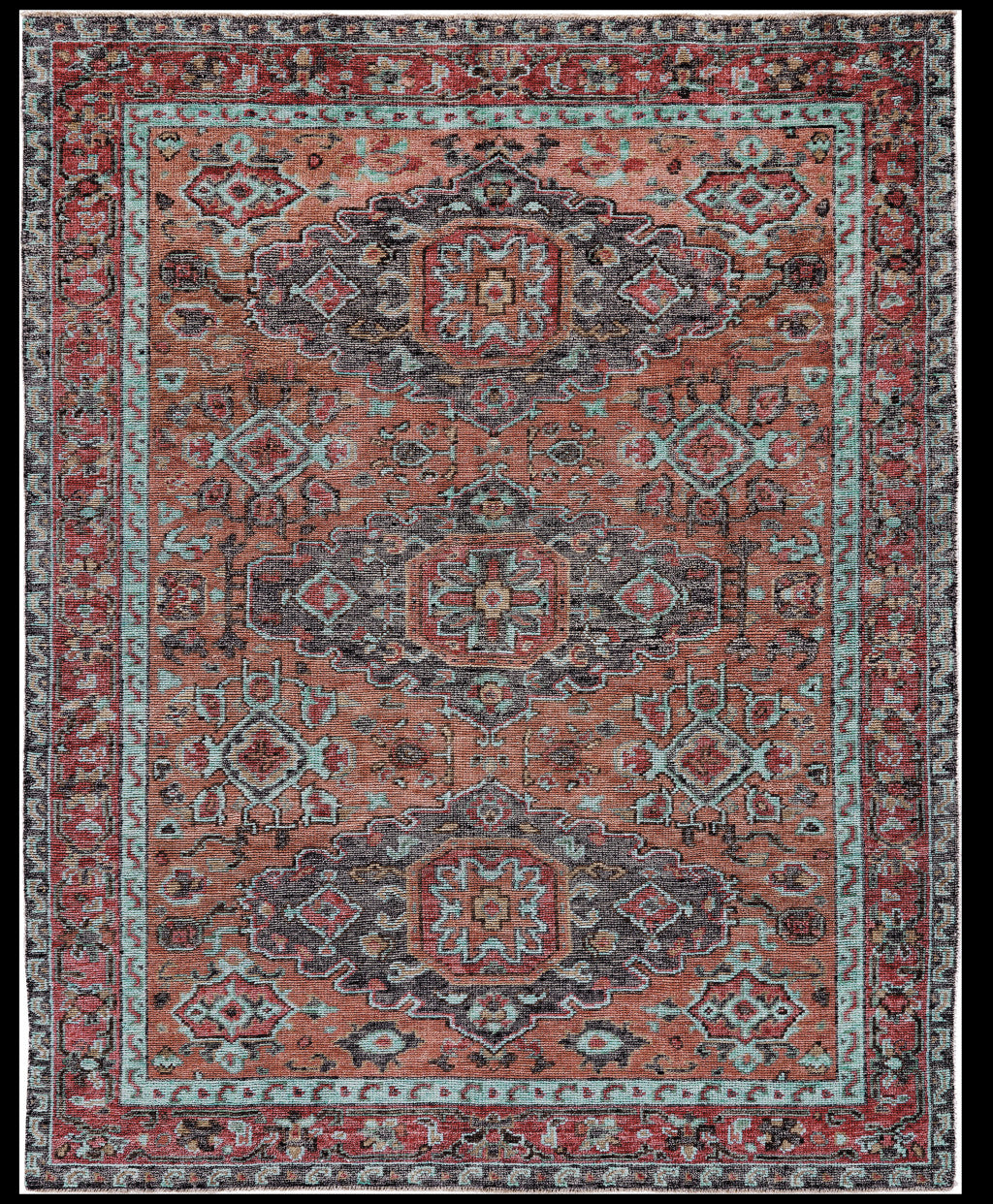 Stain-Resistant Hand-Knotted Wool Floral Area Rug with Fringe - Ideal for Kids and Pets, Unique Design to Warm Up Your Room