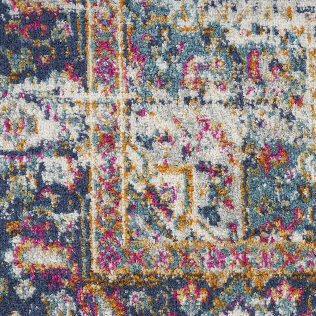 5' x 7' Cream Floral Distressed Power Loom Area Rug for Elegant Home Decor