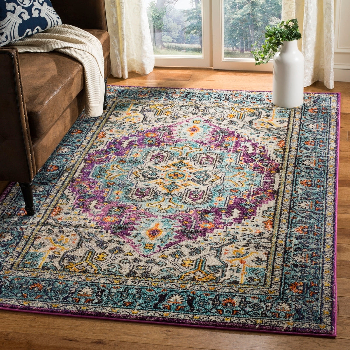 Monaco Collection Rug - Durable Polypropylene with Vibrant Bohemian-Chic Design for Stylish Areas
