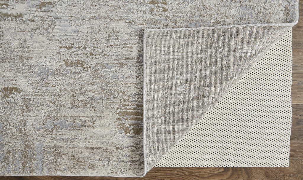 Stylish Distressed Abstract Area Rug with Gray and Ivory Design, Stain-Resistant, Ideal for 4x6 ft Space for Enhanced Comfort