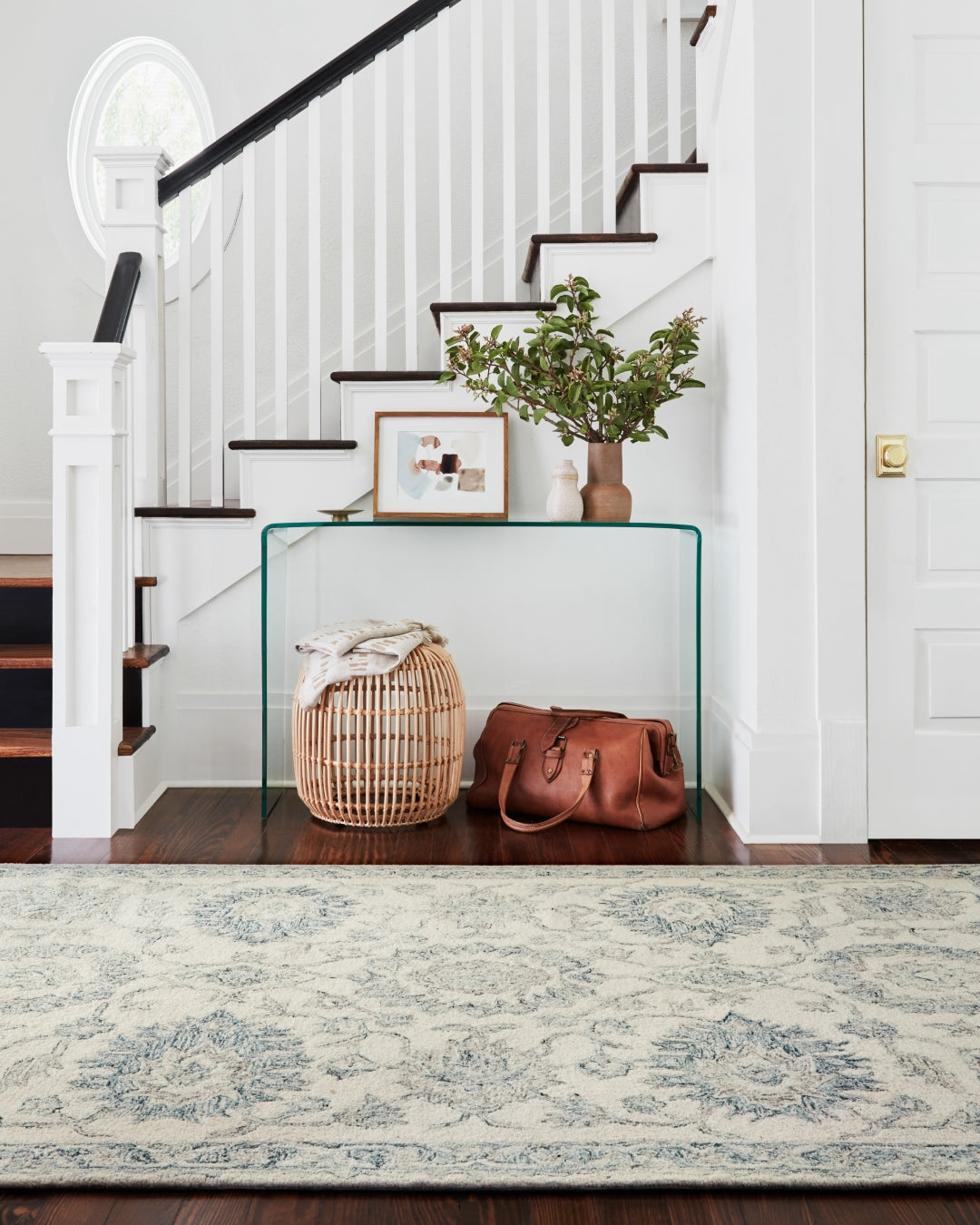 Norabel Soft 100% Wool Hooked Rug with Modern Botanical Design