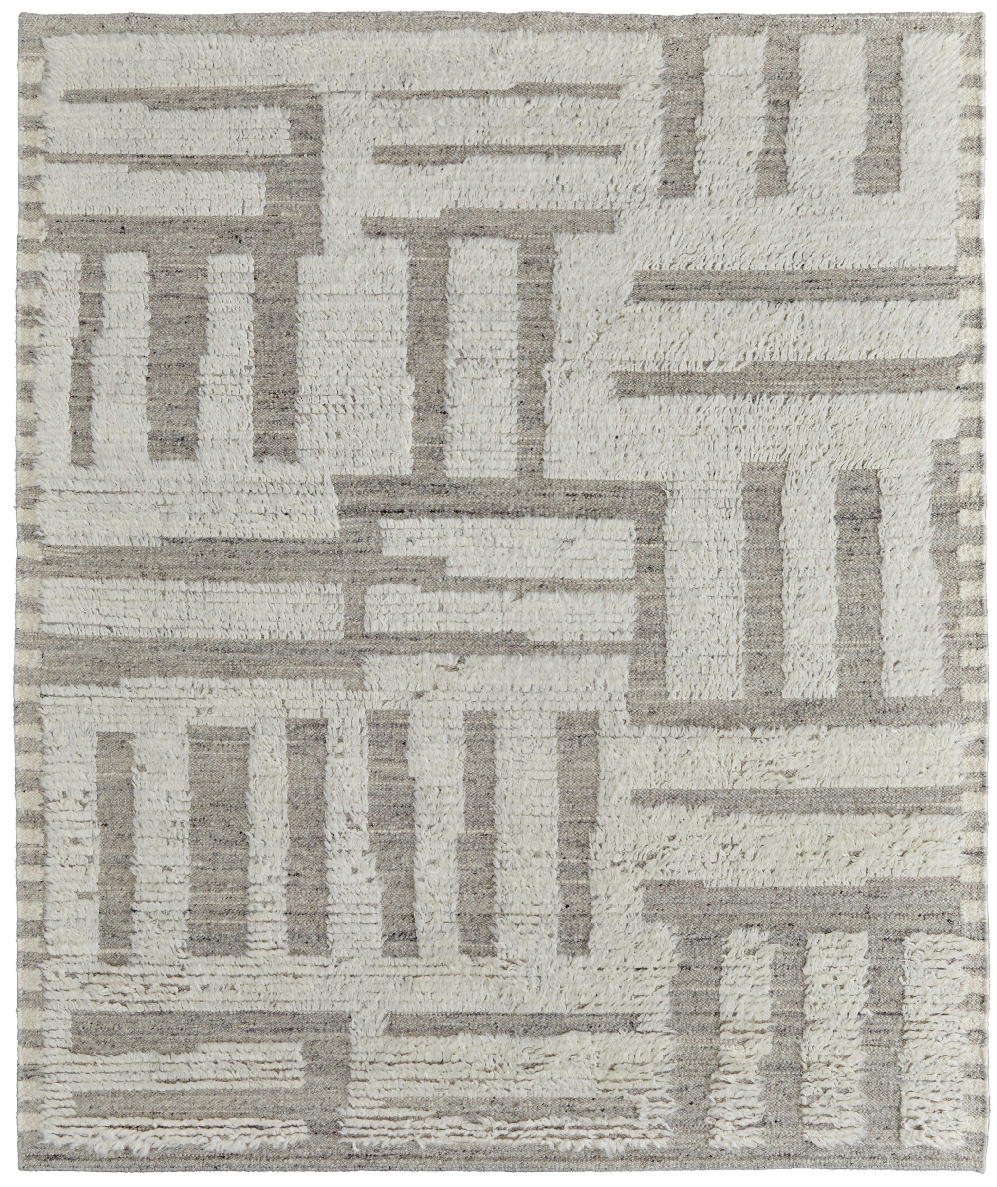 Stain-Resistant Hand-Woven Wool Geometric Area Rug for Cozy and Family-Friendly Spaces
