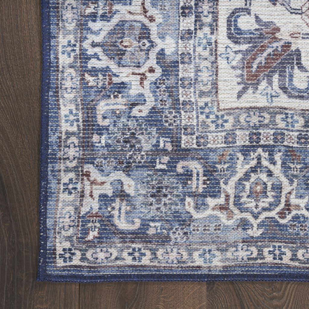 6' x 9' Gray Floral Washable Distressed Power Loom Area Rug for Stylish Home Decor