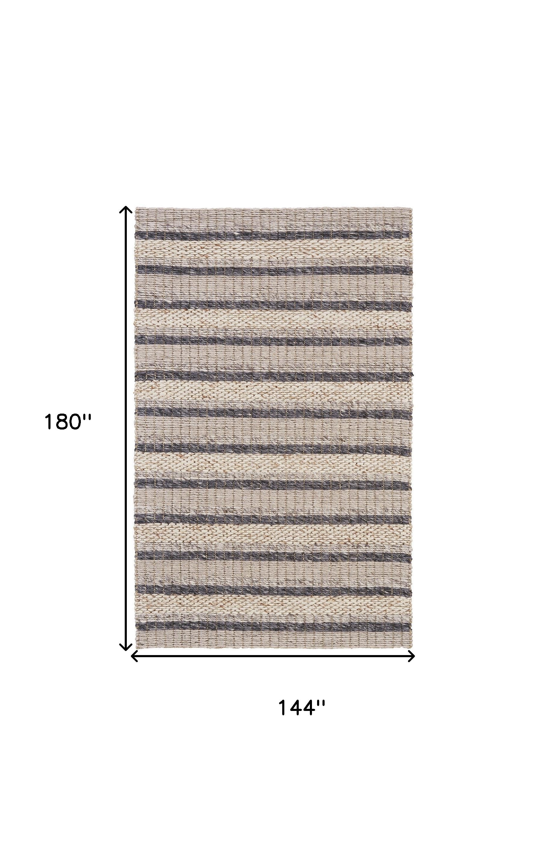 Stain-Resistant Hand-Woven Gray and Ivory Wool Area Rug - Ideal for Family Homes with Kids and Pets