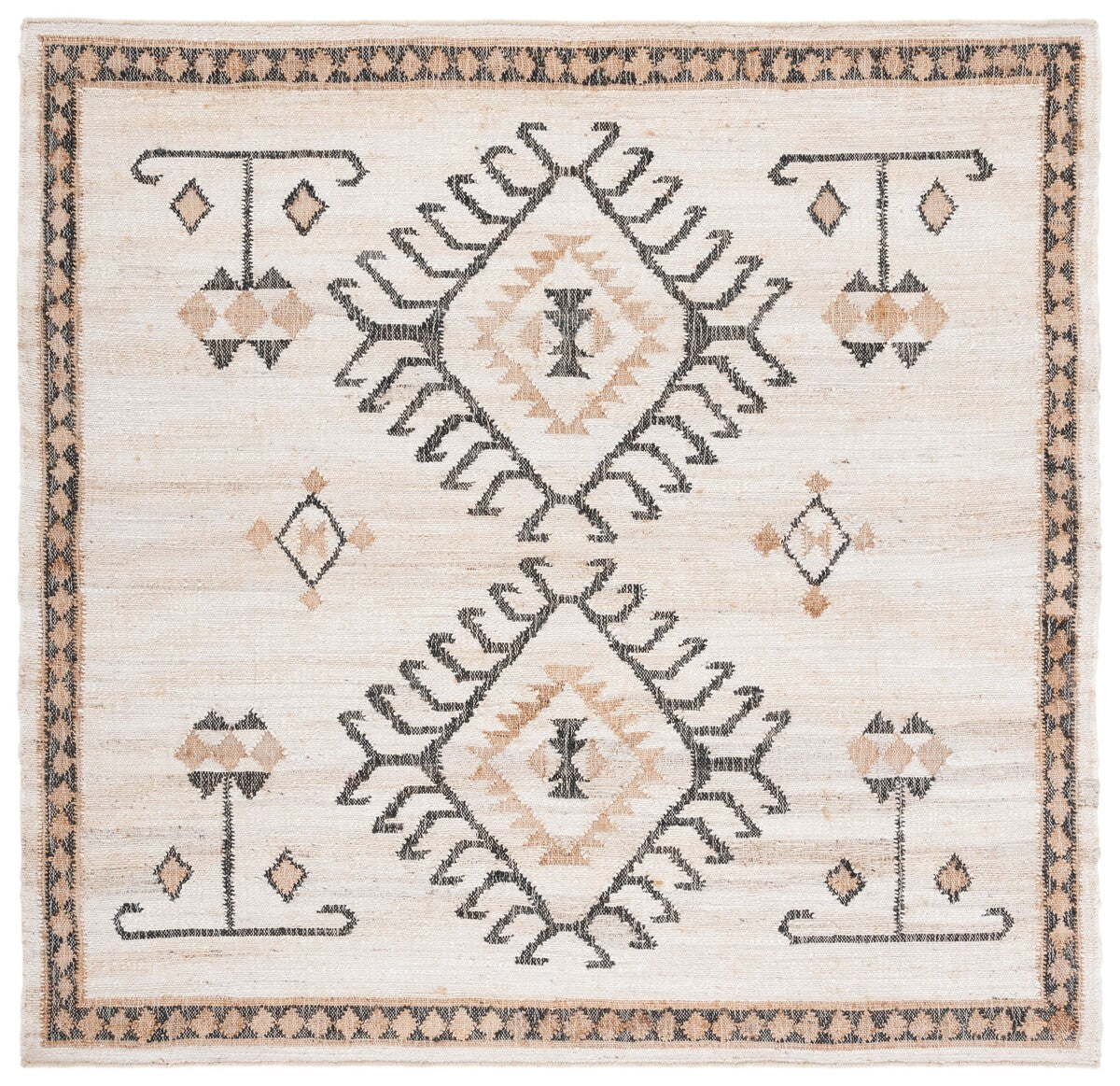 Eco-Friendly Indian-Made Kilim Jute Pile Rug with Stylish Flat Weave Design