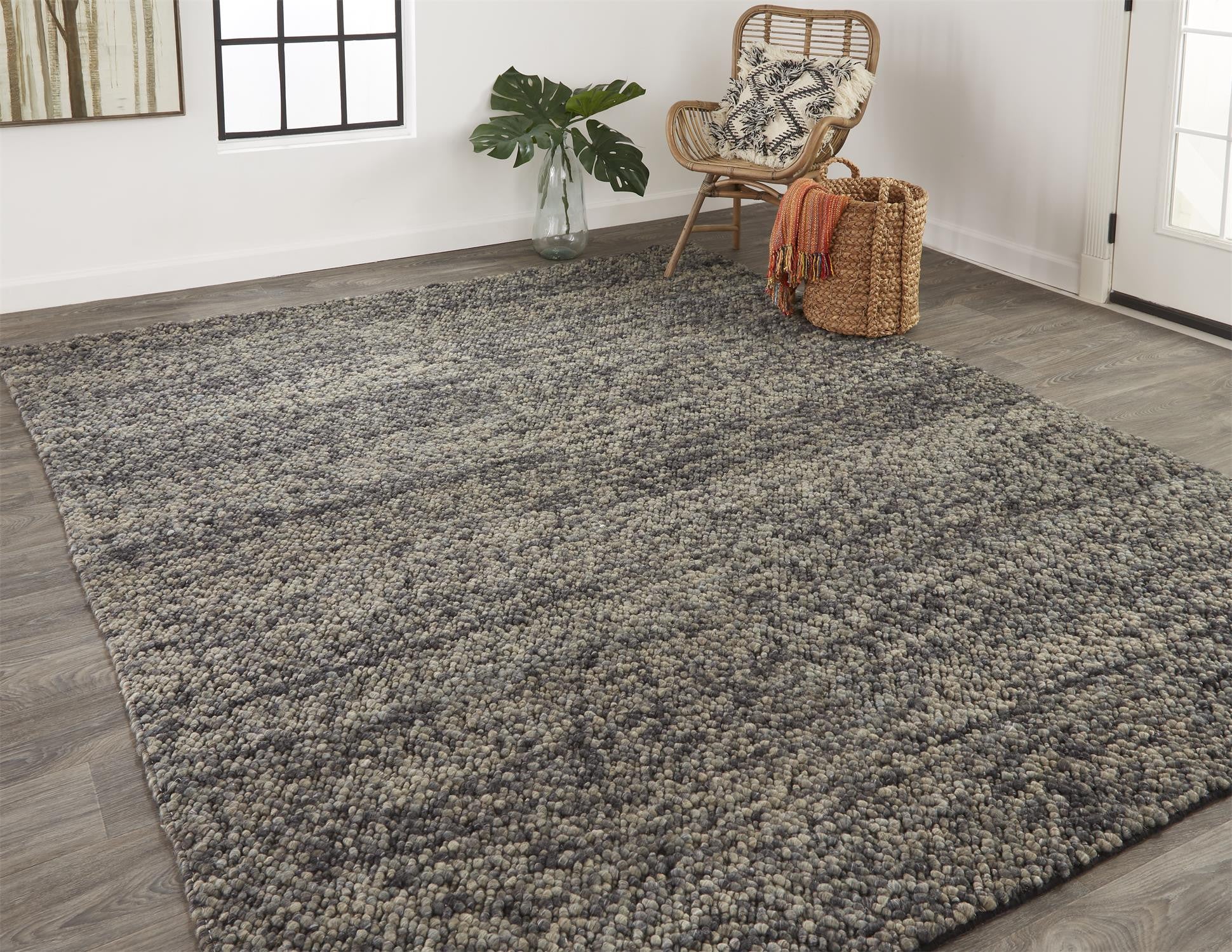 Stain-Resistant Hand-Woven Orange Red Wool Area Rug for Stylish Homes