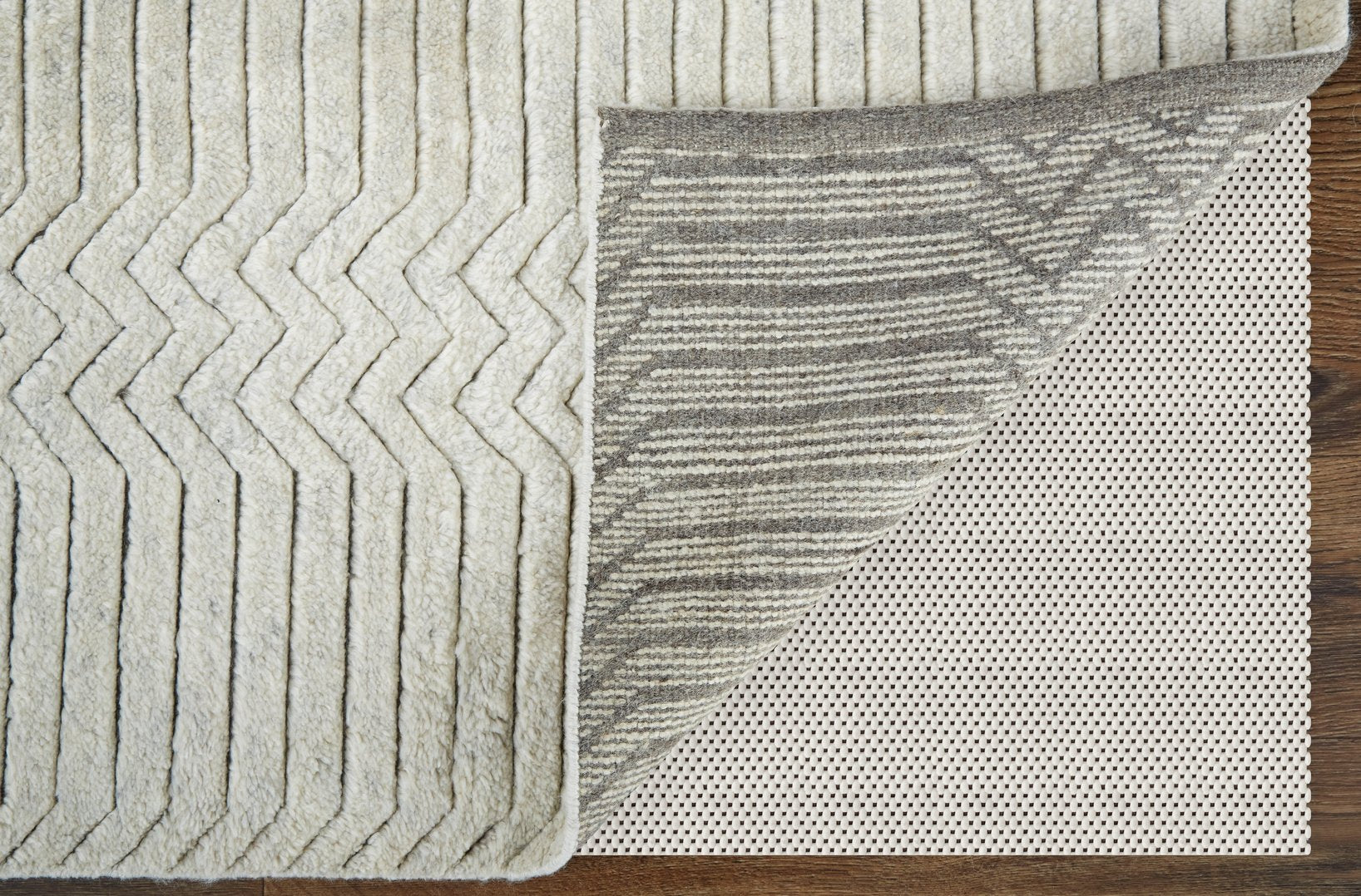 Thom Filicia's Hand-Knotted Ivory Wool Rug - Transitional Style with High-Low Pile