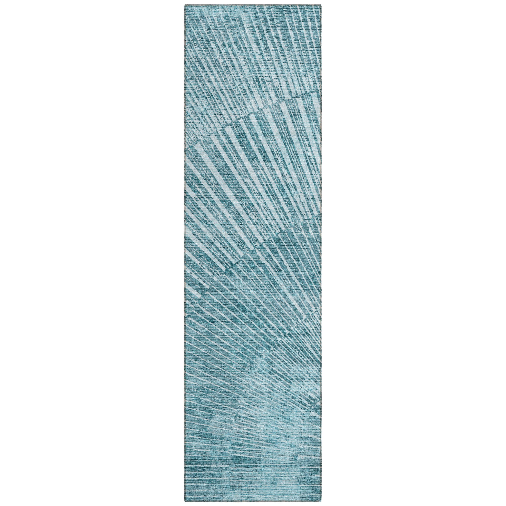Stylish and Contemporary Abstract Washable Non-Skid and Stain-Resistant Runner Rug Ideal for Both Indoor and Outdoor Spaces