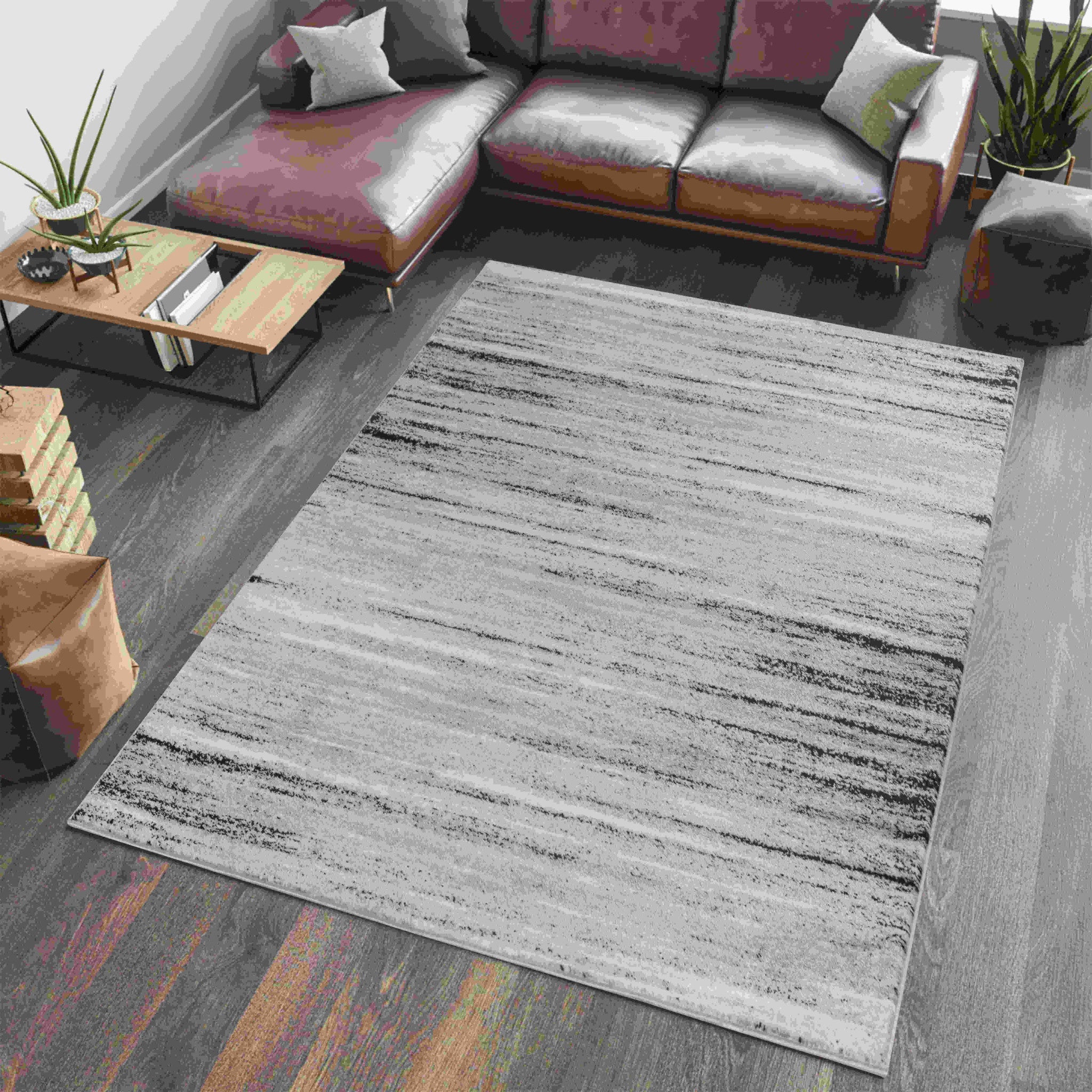 4' x 6' Premium Grey Abstract Turkish Area Rug for Stylish Warmth in Any Room