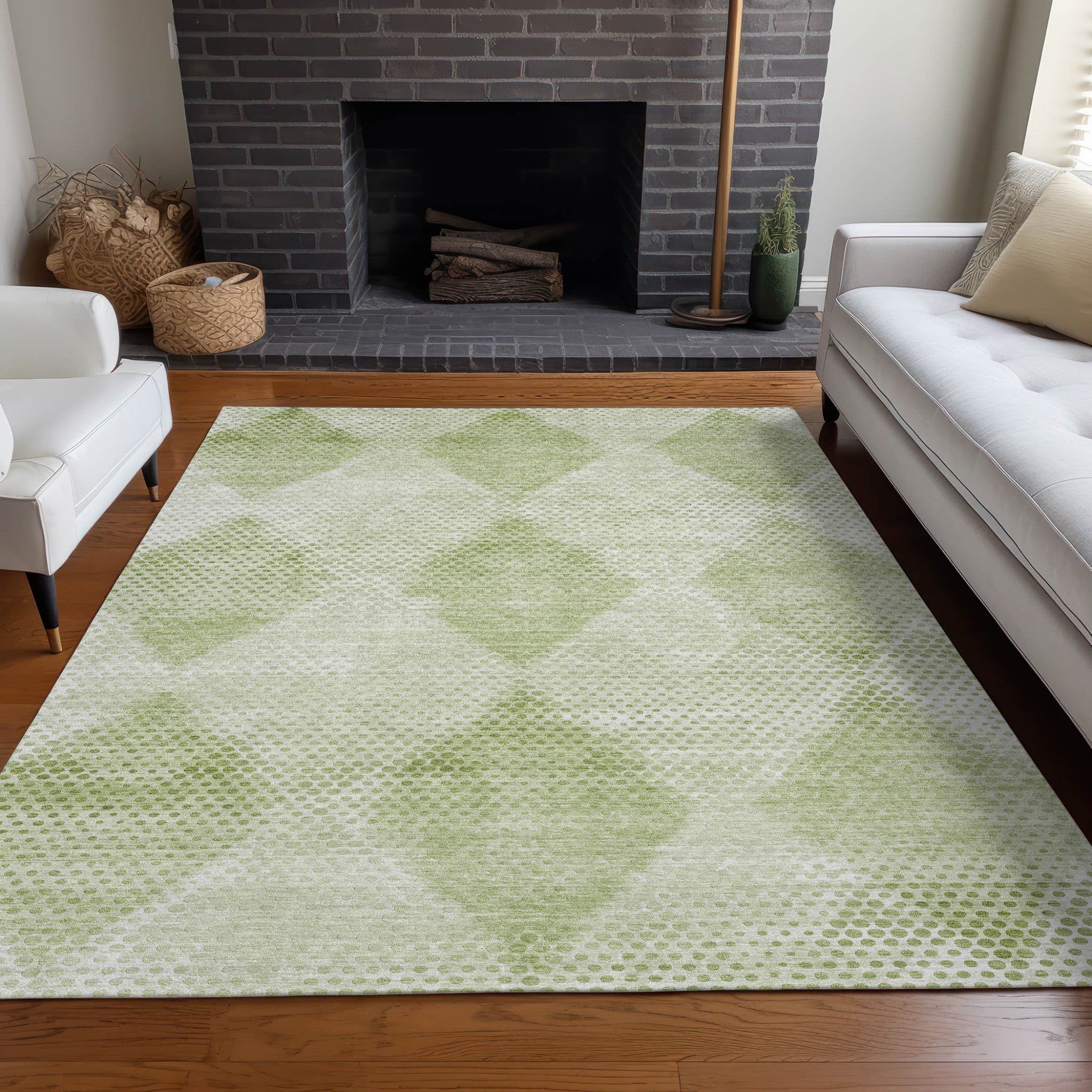 Stylish Blue Geometric Washable & Stain-Resistant Runner Rug for Indoor/Outdoor Spaces