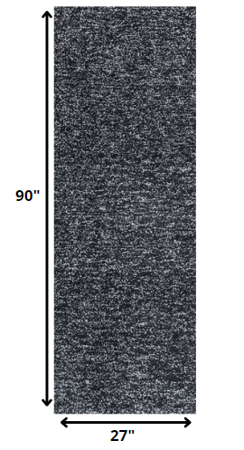 Exquisite Hand-Woven Black Heather Shag Area Rug Crafted from High-Grade Polyester with Cotton Backing for Contemporary Modern Homes