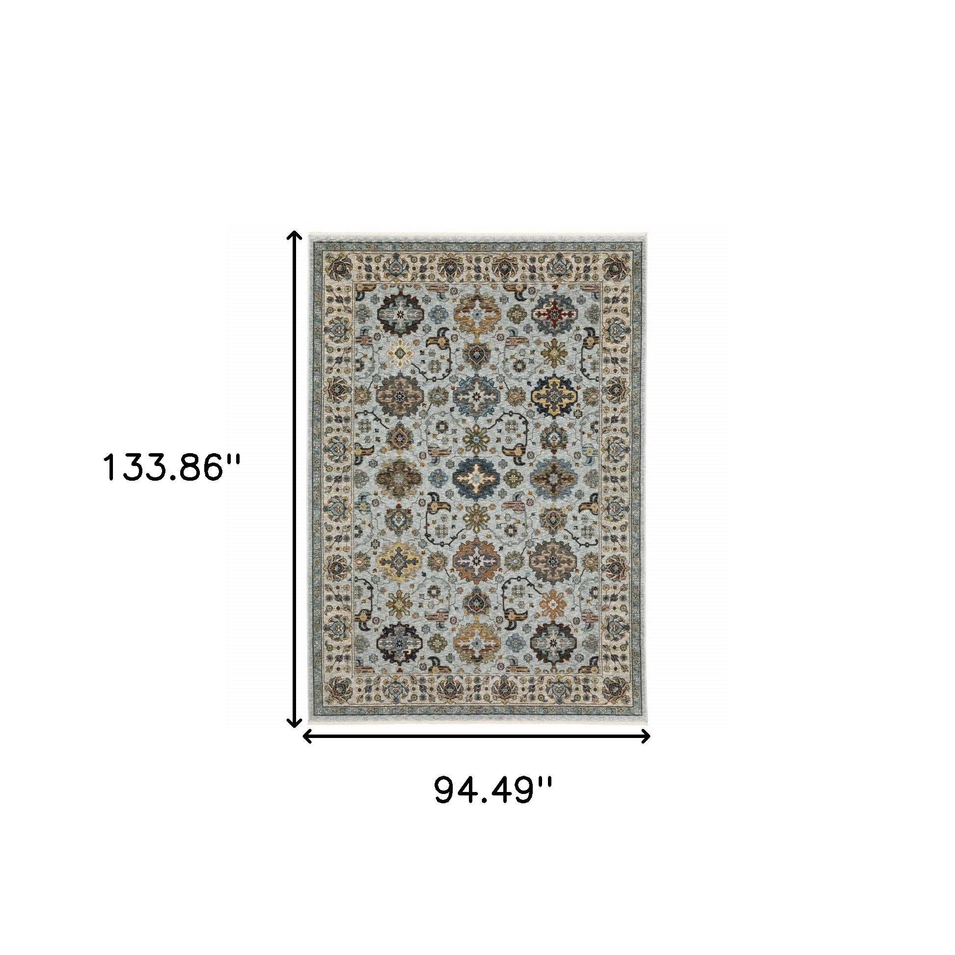 Vibrantly Colored Stain-Resistant Oriental Style Runner Rug with Fringes to Beautify Your Living Space