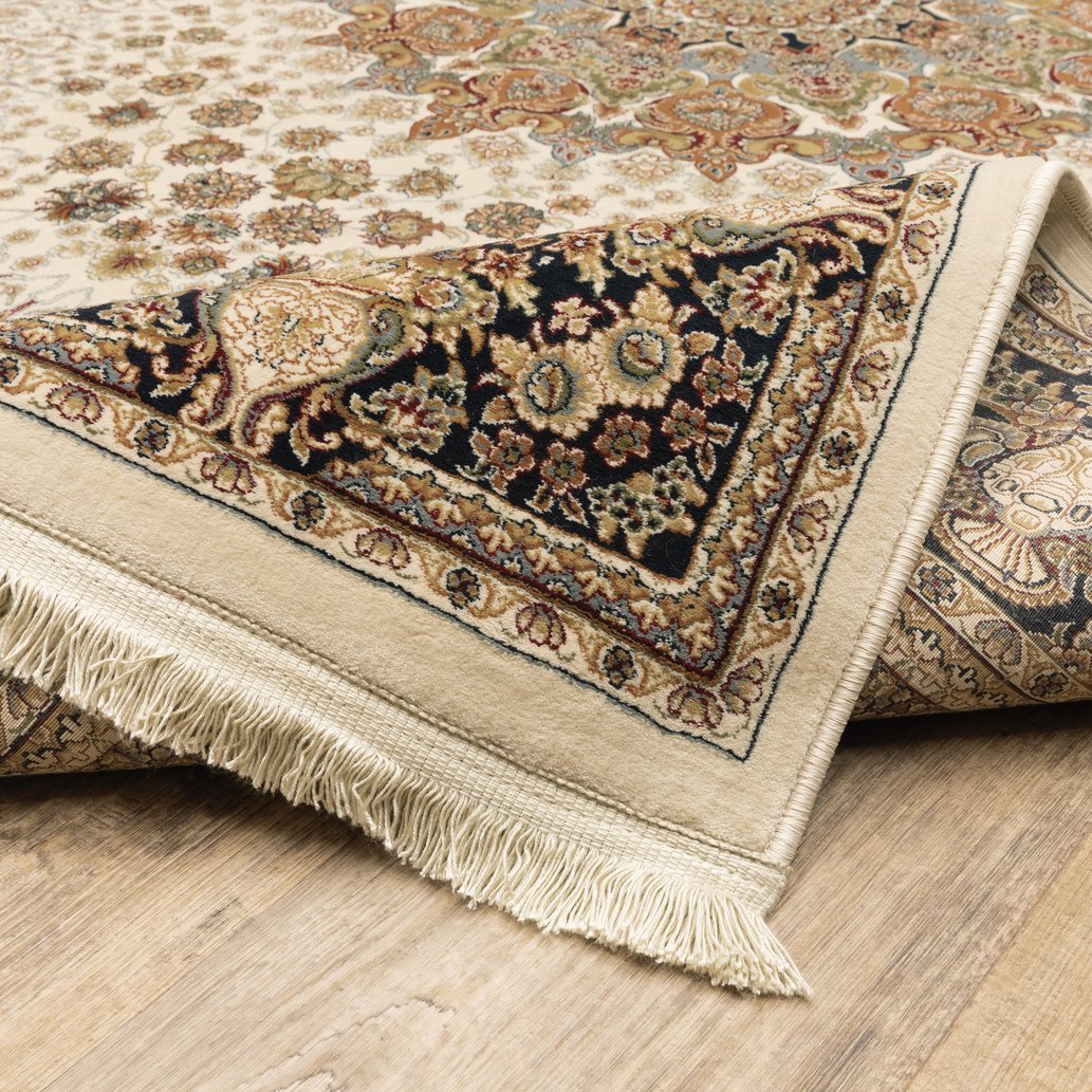 Luxurious Masterpiece Persian Area Rug in Classic Multi - Colors with Fringe