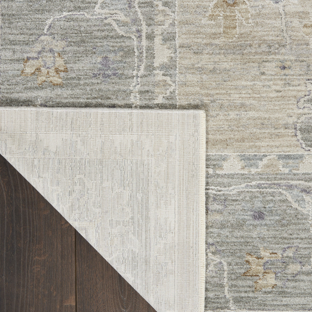Stylish 4' x 6' Gray and Dark Gray Floral Power - Loomed Area Rug for Any Space